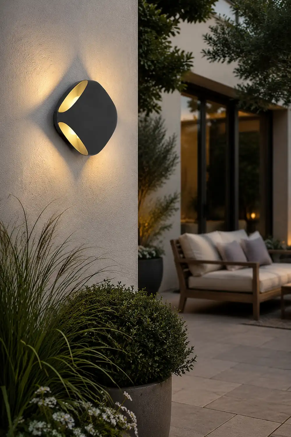 Square LED Waterproof Black Modern Outdoor Wall Lights Fence Post Lights - Lumpaz