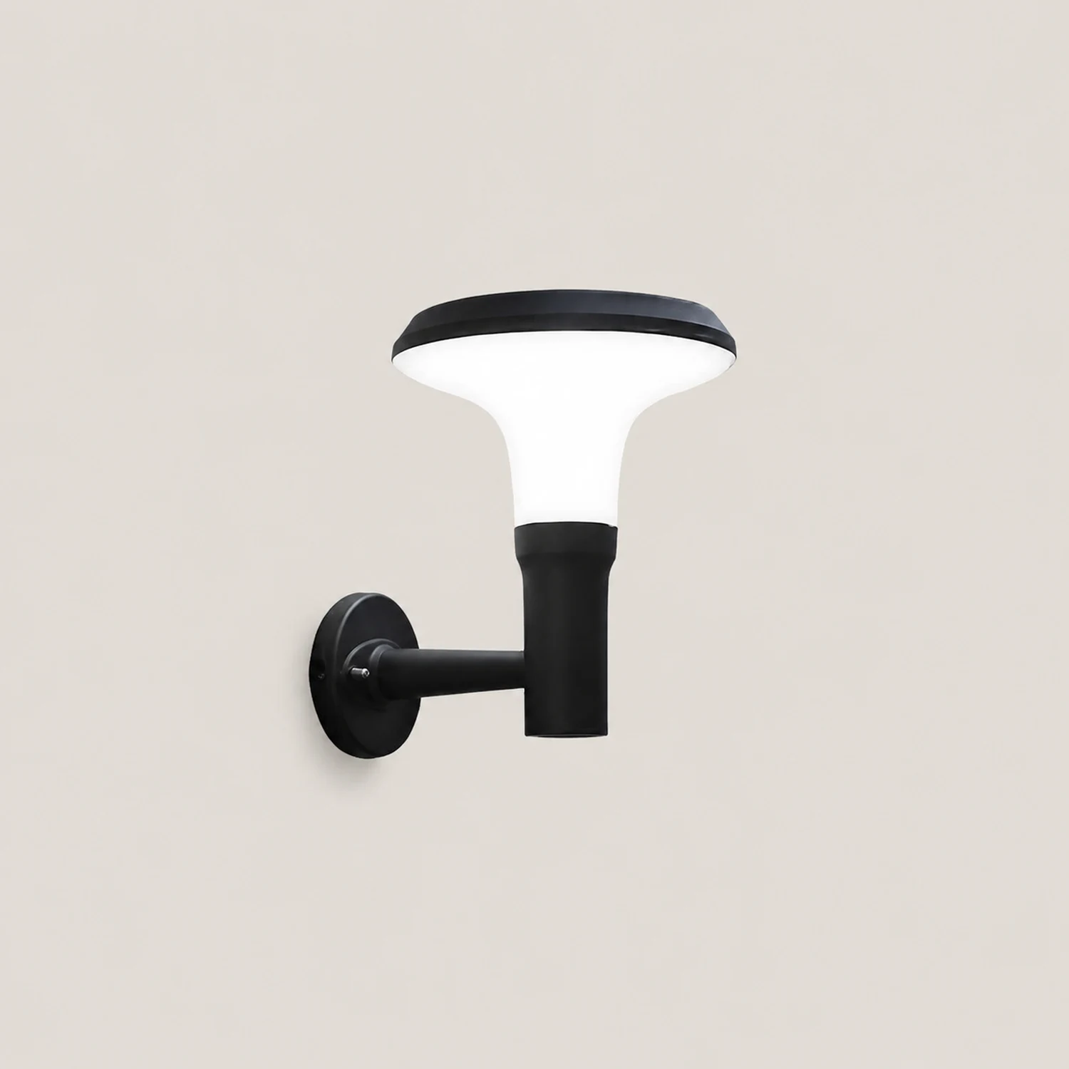 Round Flower LED Waterproof Black Modern Solar Wall Lamp Wall Sconces Lighting - Lumpaz