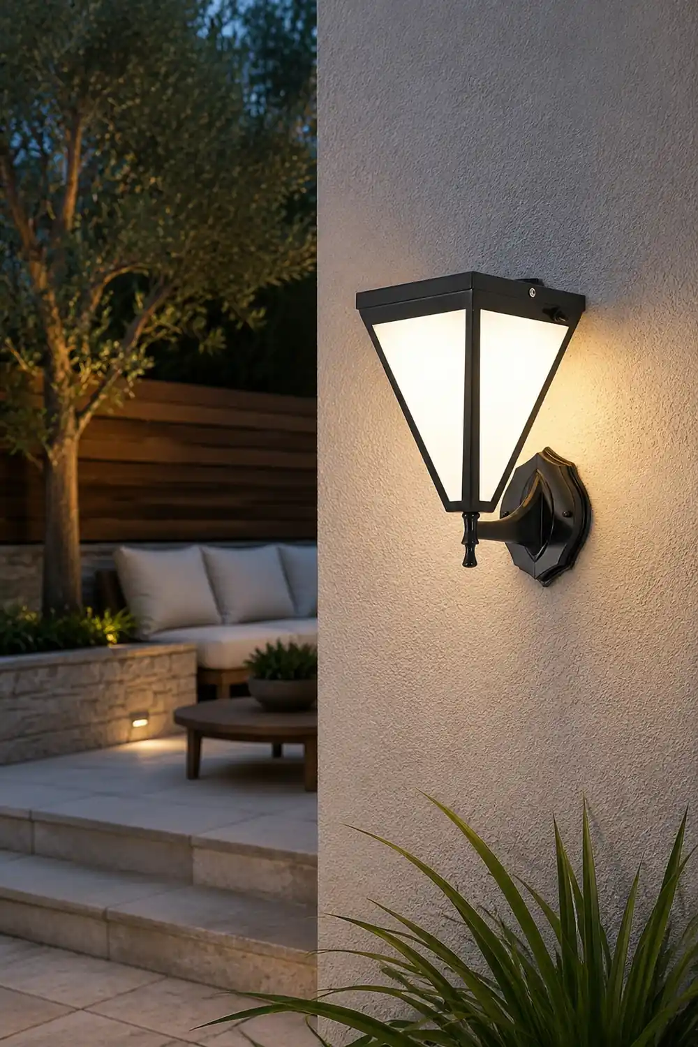 Retro Dimmable LED Waterproof Modern Solar Plug in Wall Sconce Wall Lamp - Lumpaz