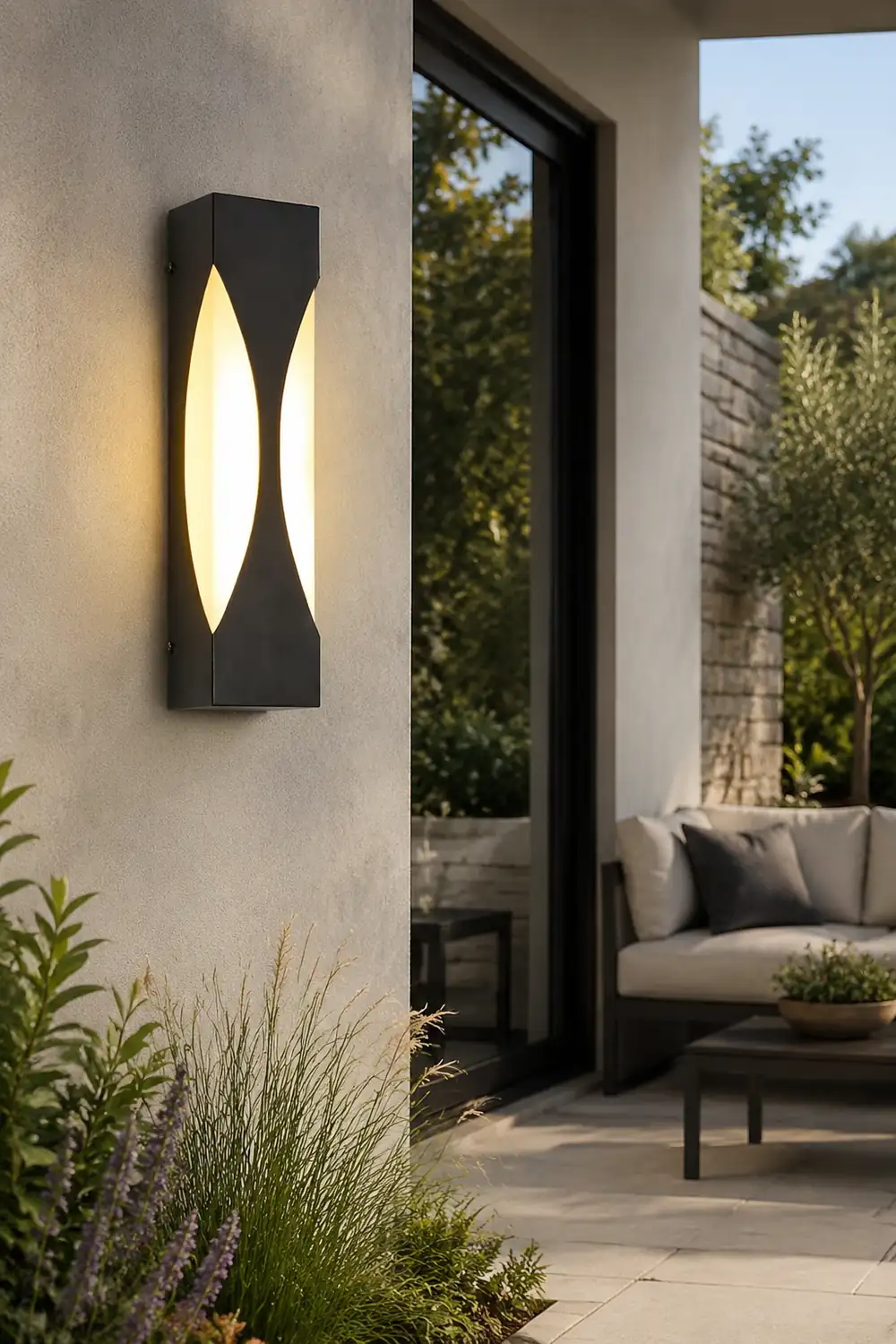 Creative Rectangular Waterproof LED Black Modern Outdoor Wall Sconce Lighting - Lumpaz