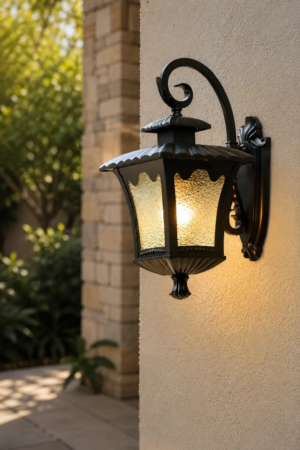 Creative Retro Glass Lantern Waterproof LED European-style Wall Lamp - Lumpaz