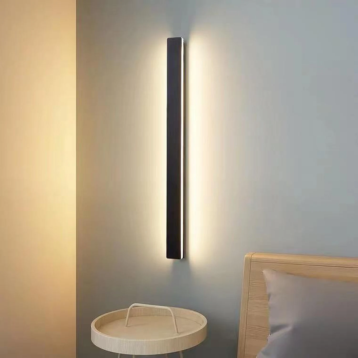 Waterproof Long Strip LED Wall Lamp Outdoor Wall Lights Black Porch Lights - Lumpaz