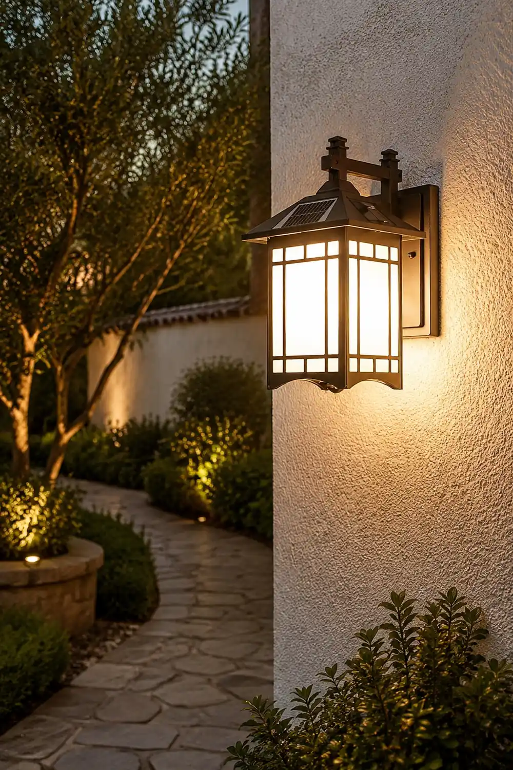 Retro Waterproof LED Vintage Solar Wall Lamp with Remote Wall Sconce Lighting - Lumpaz