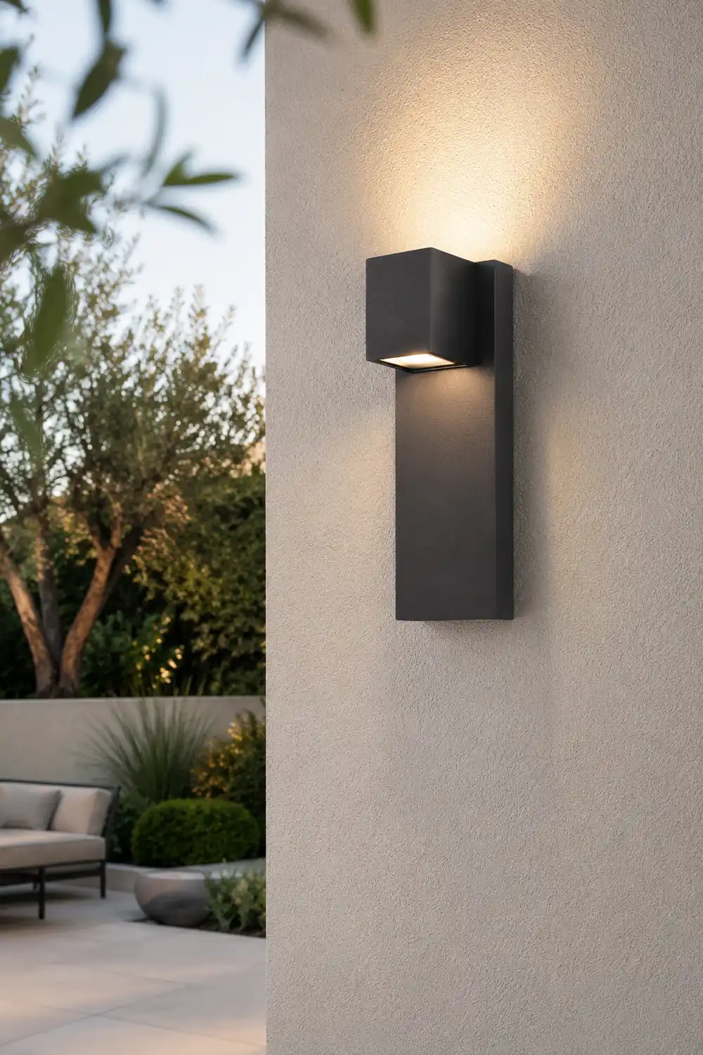 Square Waterproof LED Up and Down Lights Modern Outdoor Wall Lamp Wall Sconce Lighting - Lumpaz