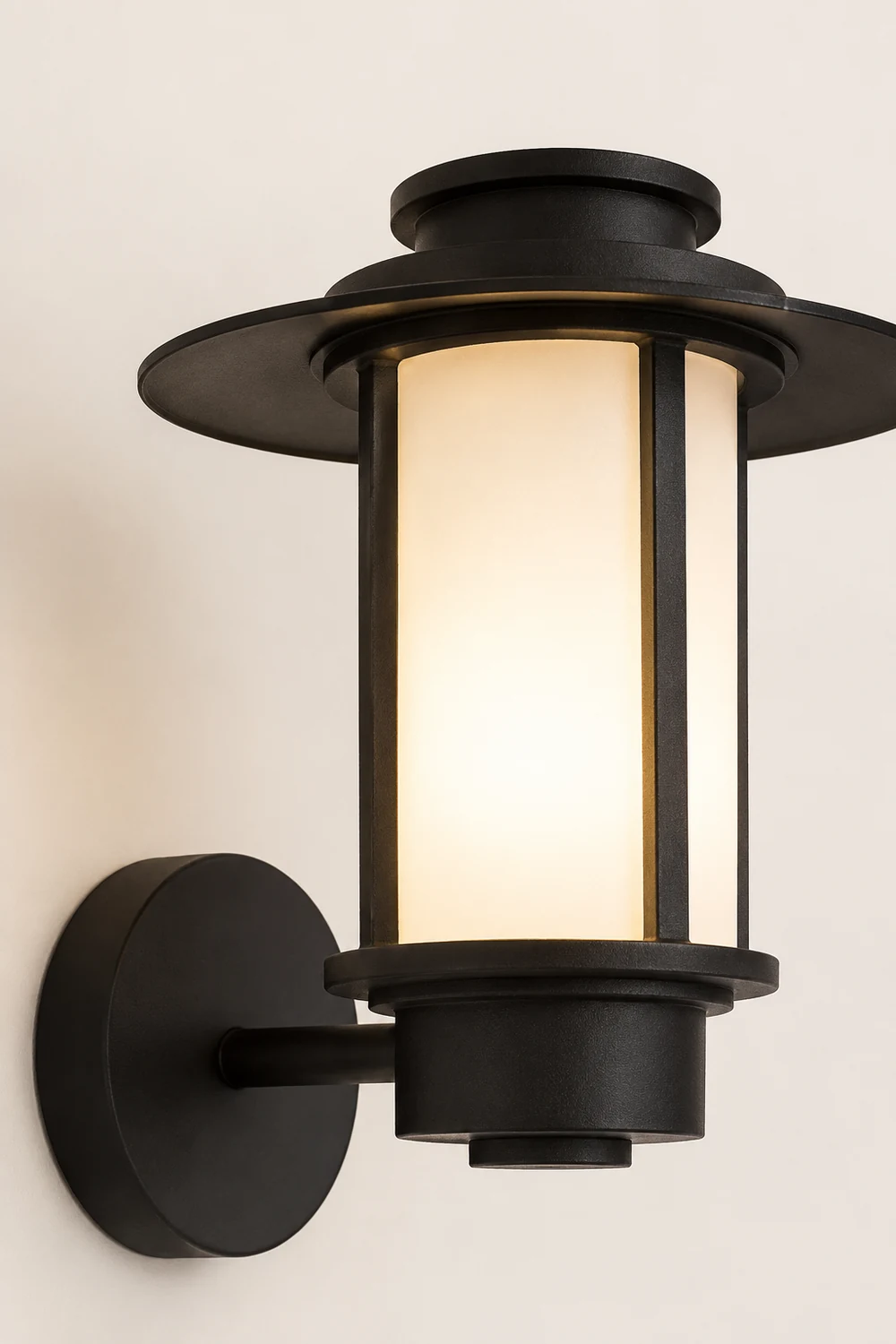 Top Hats Shape Aluminum LED Waterproof Black Retro Outdoor Wall Lights - Lumpaz