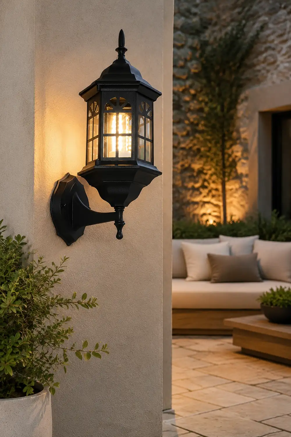 Waterproof LED Glass European-style Outdoor Wall Lamp Plug in Wall Sconce Lighting - Lumpaz