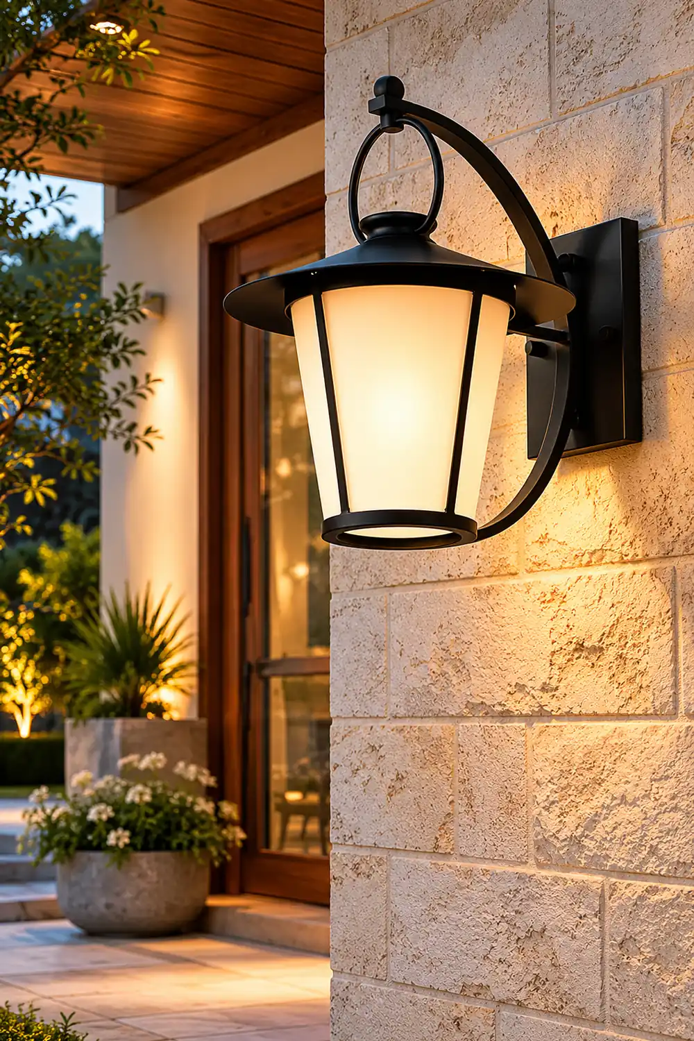Waterproof Creative Round Glass Shade American Style Outdoor Wall Lamp - Lumpaz
