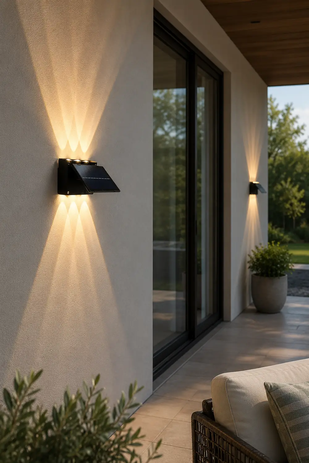 Rectangular Waterproof Up and Down Light LED Modern Solar Wall Lamp - Lumpaz