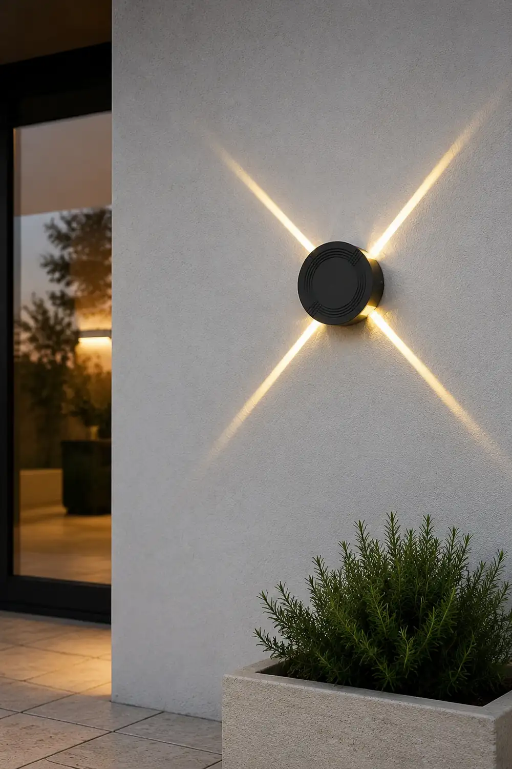 Round Square LED 12W Cross Star Lights Waterproof Modern Wall Lamp - Lumpaz