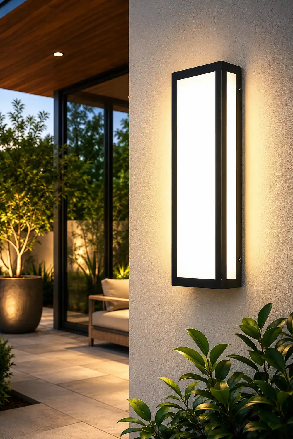 Rectangular LED Waterproof Black Modern Outdoor Exterior Light Wall Lamp - Lumpaz