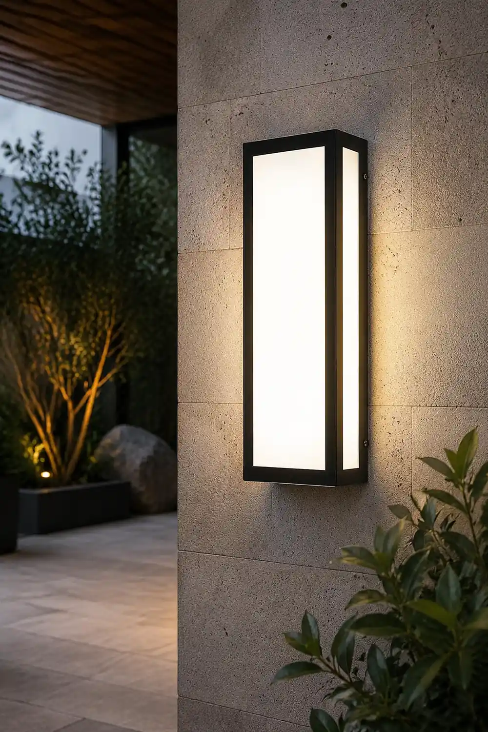 Rectangular LED Waterproof Black Modern Outdoor Exterior Light Wall Lamp - Lumpaz