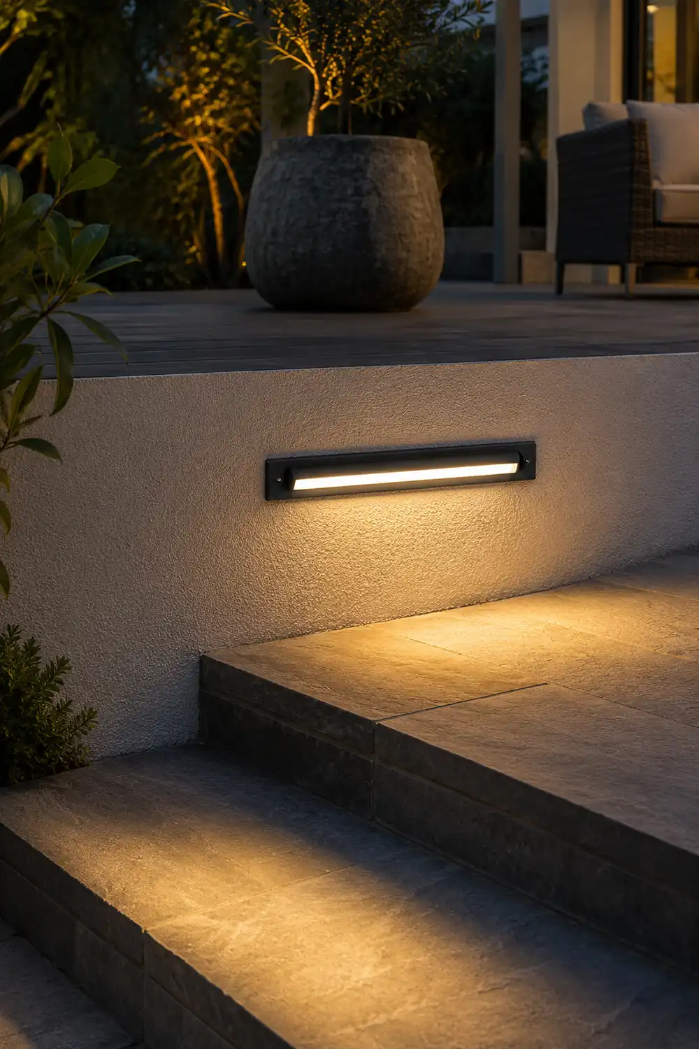 Long Strip Embedded Wall Light Corner Lights for Outdoor Garden Steps - Lumpaz
