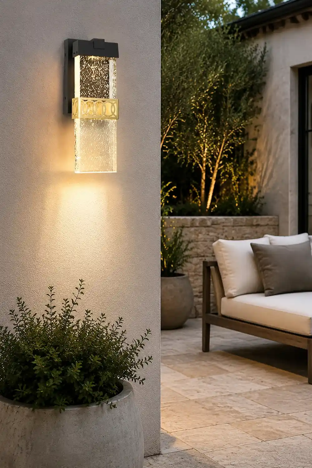 Bubbles Crystal LED Waterproof Black Simple Modern Outdoor Wall Lights - Lumpaz