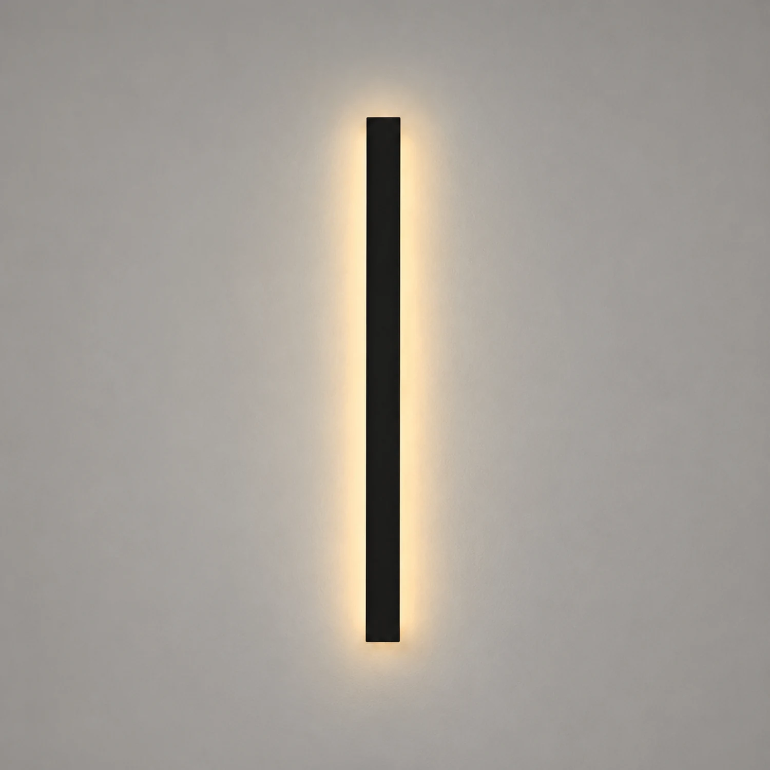 Minimalist Long Strip LED Waterproof Black Modern Solar Wall Sconce Lighting - Lumpaz