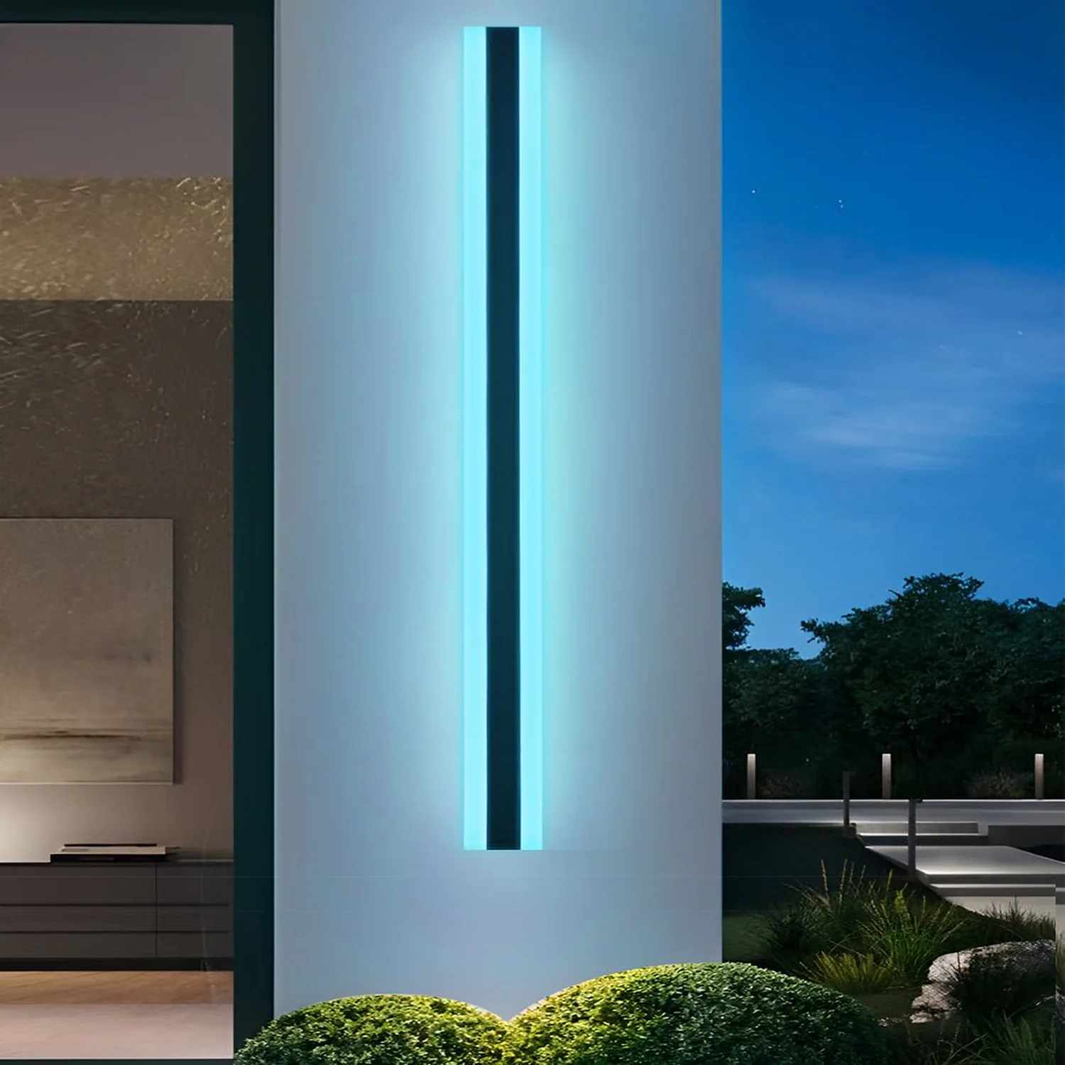 Long Strip Waterproof LED RGB Multi Color Modern Outdoor Sconces - Lumpaz