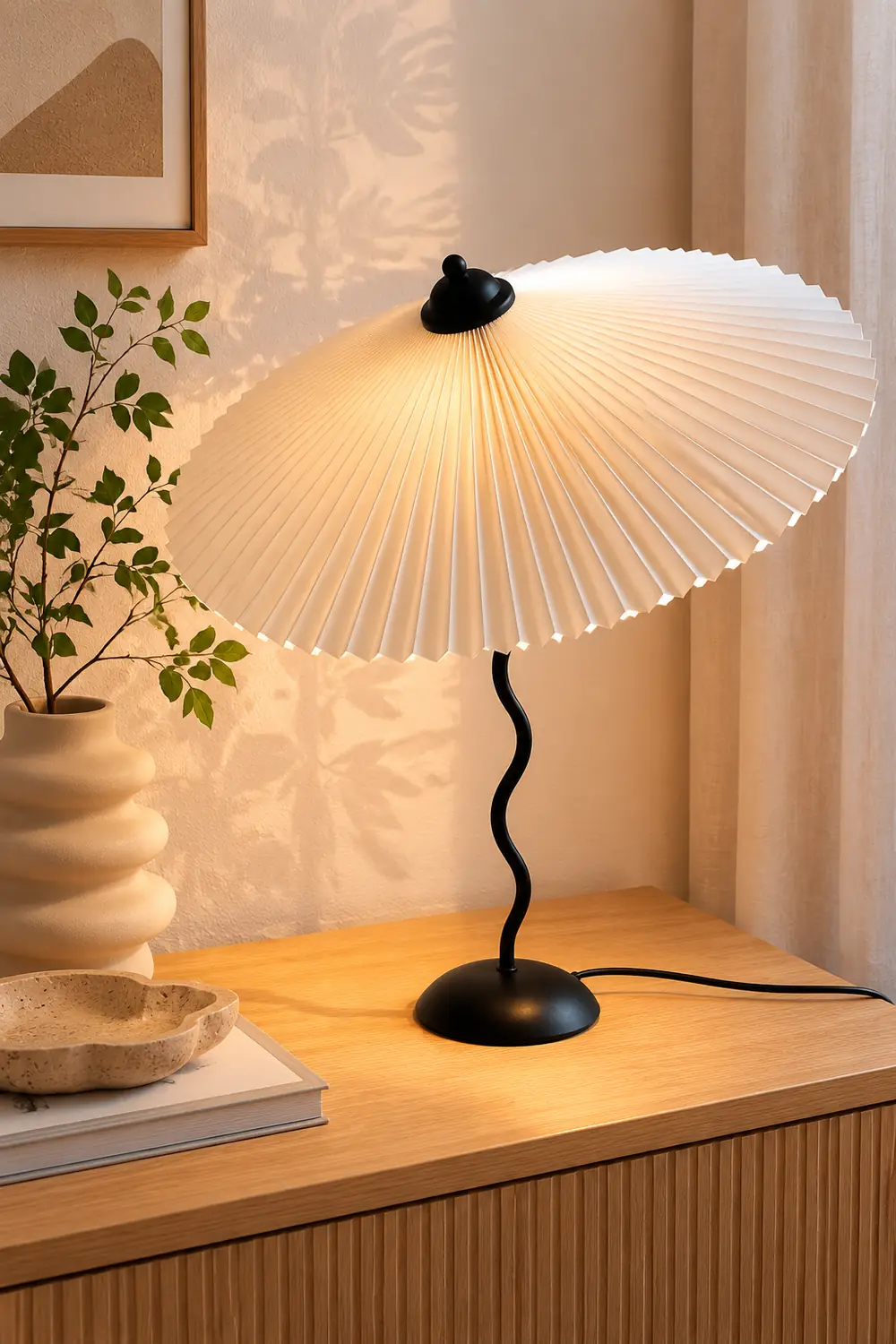 Wiggly Pleated Table Lamp - Lumpaz