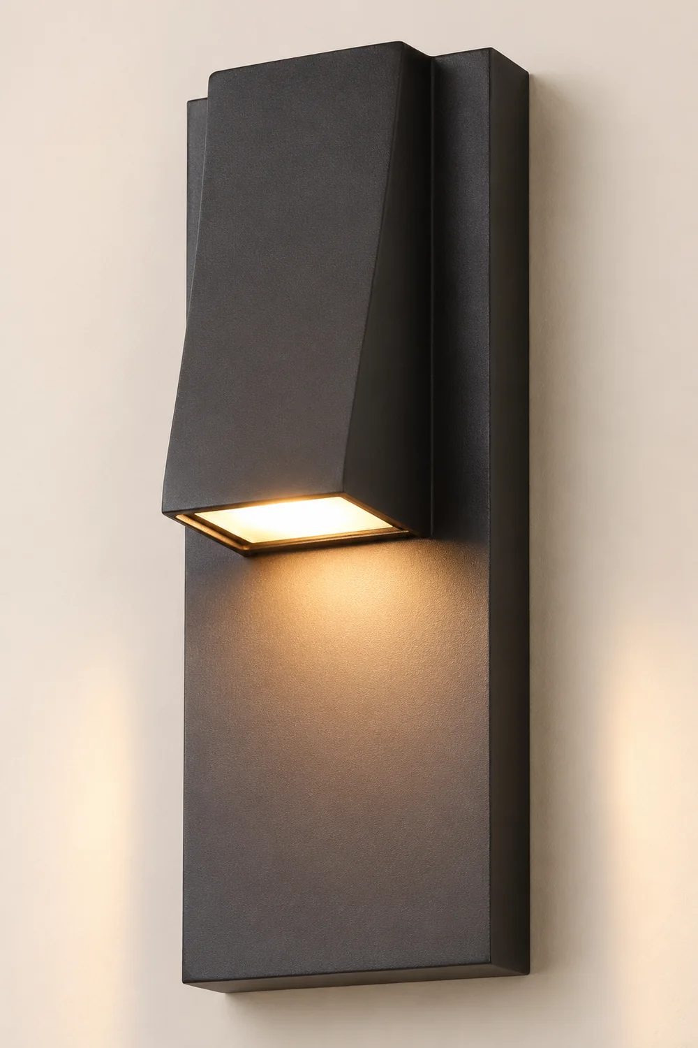 Rectangle Waterproof LED Black Modern Outdoor Wall Lamp Wall Light Fixture - Lumpaz