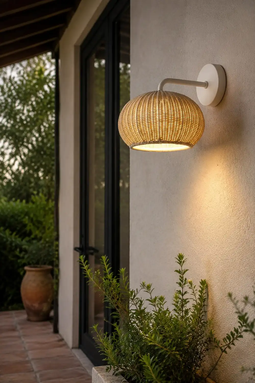 Lantern Shaped Waterproof Rattan Modern Outdoor Wall Lamp Chandelier - Lumpaz