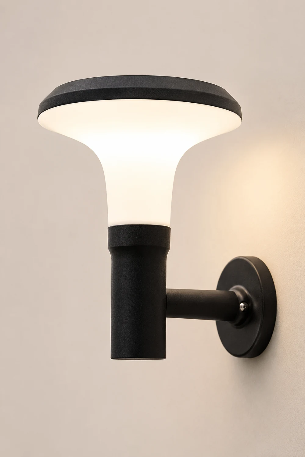 Round Flower LED Waterproof Black Modern Solar Wall Lamp Wall Sconces Lighting - Lumpaz