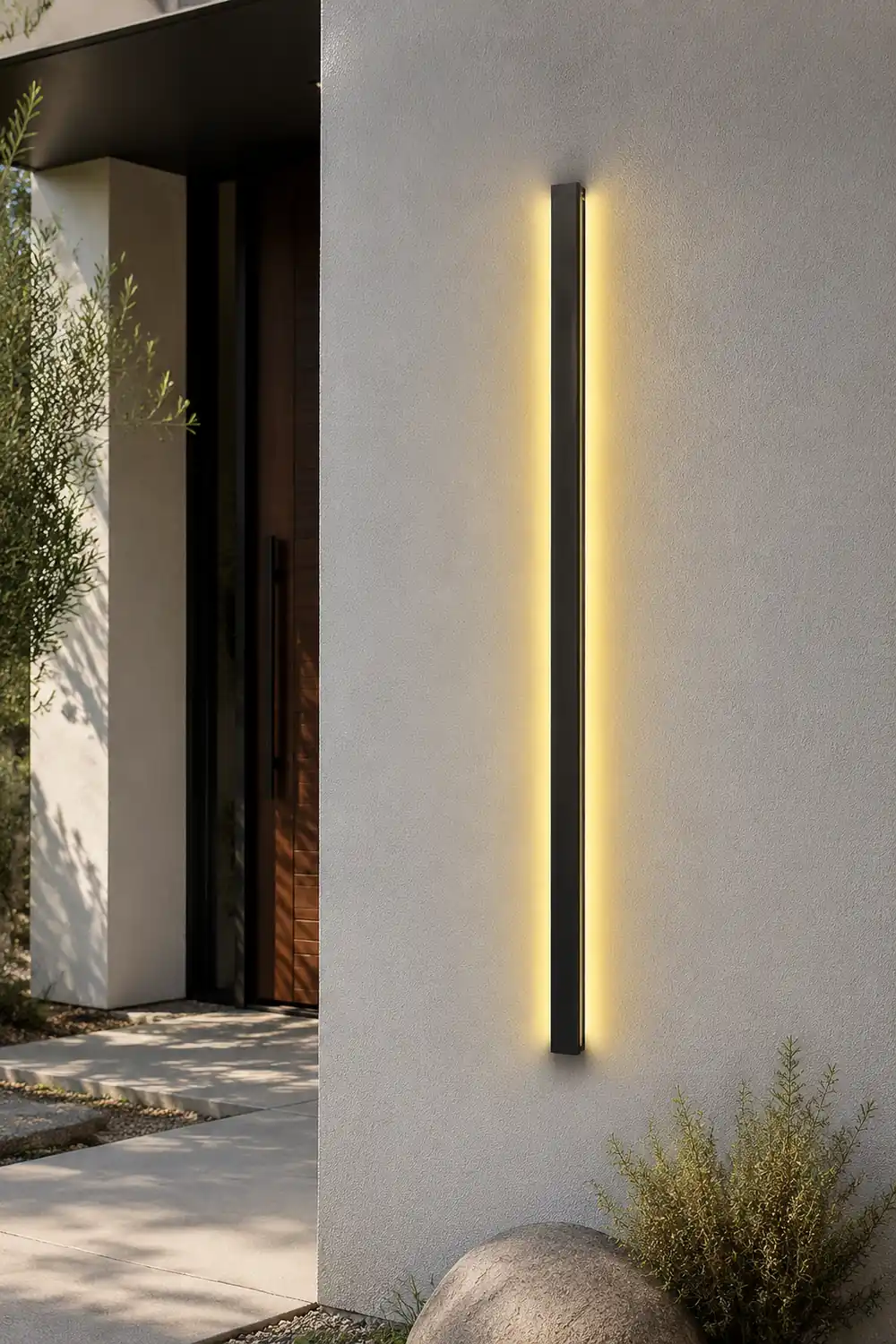 Long Strip LED Waterproof Black Minimalist Outdoor Wall Lights Exterior Lights - Lumpaz