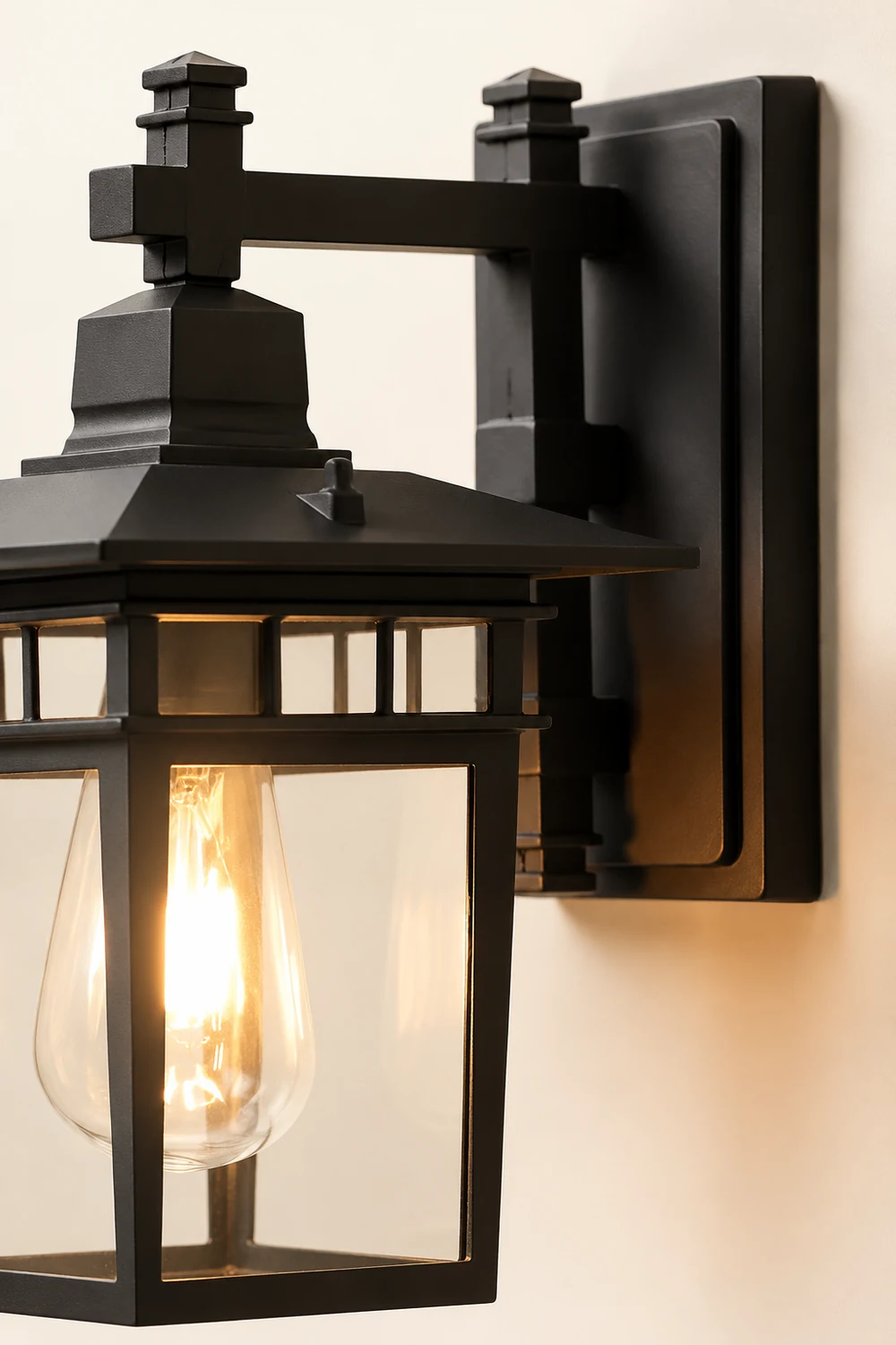 Pavilion Shaped Glass LED Waterproof Retro Outdoor Wall Lamp Wall Sconce Lighting without Bulb - Lumpaz