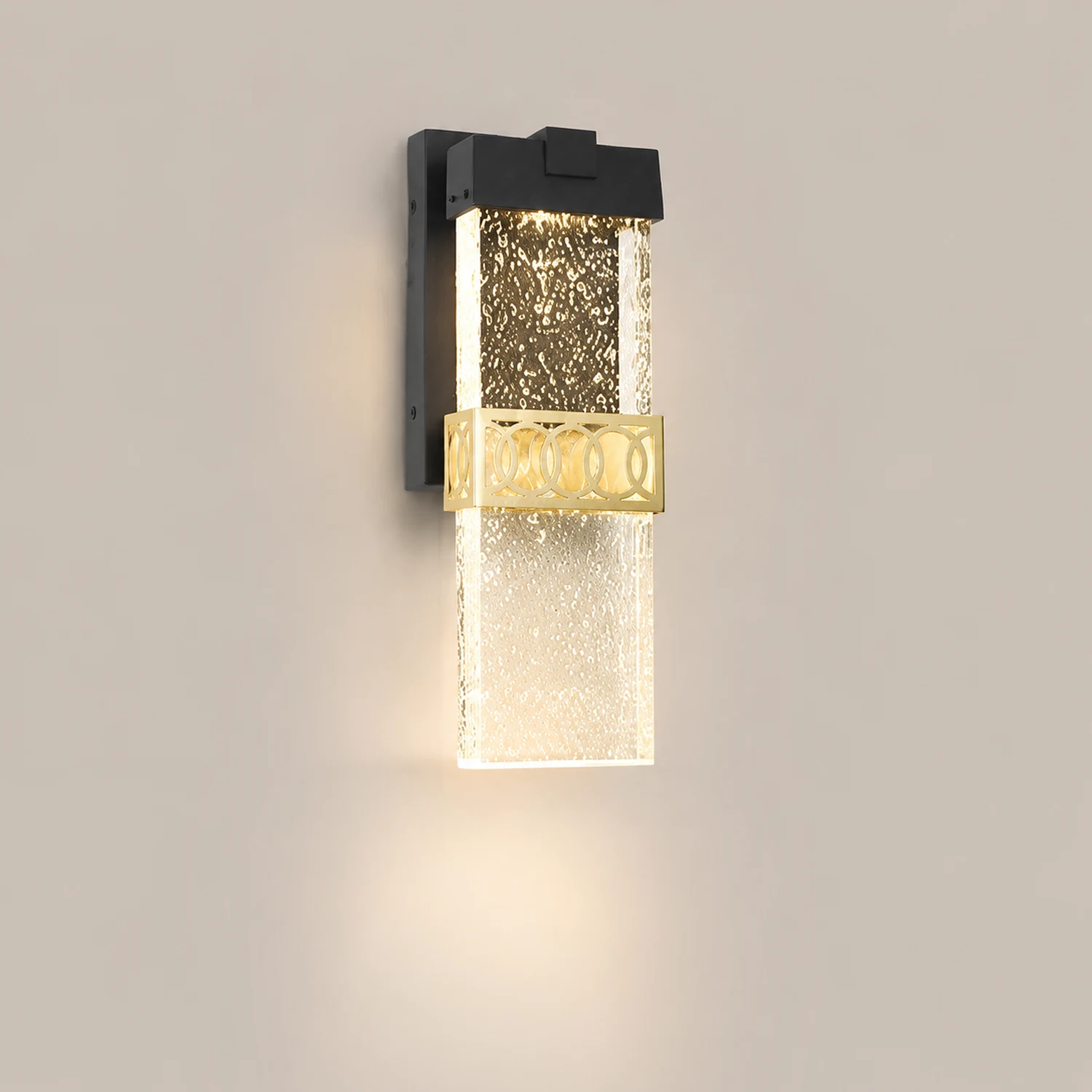 Bubbles Crystal LED Waterproof Black Simple Modern Outdoor Wall Lights - Lumpaz