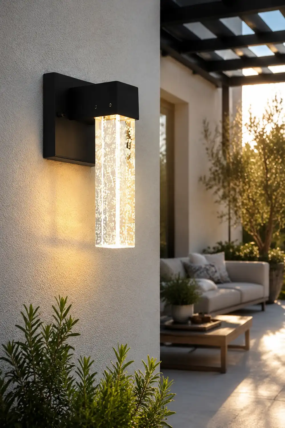 Waterproof LED 10W Crystal Black Modern Outdoor Wall Lamp Exterior Lights - Lumpaz