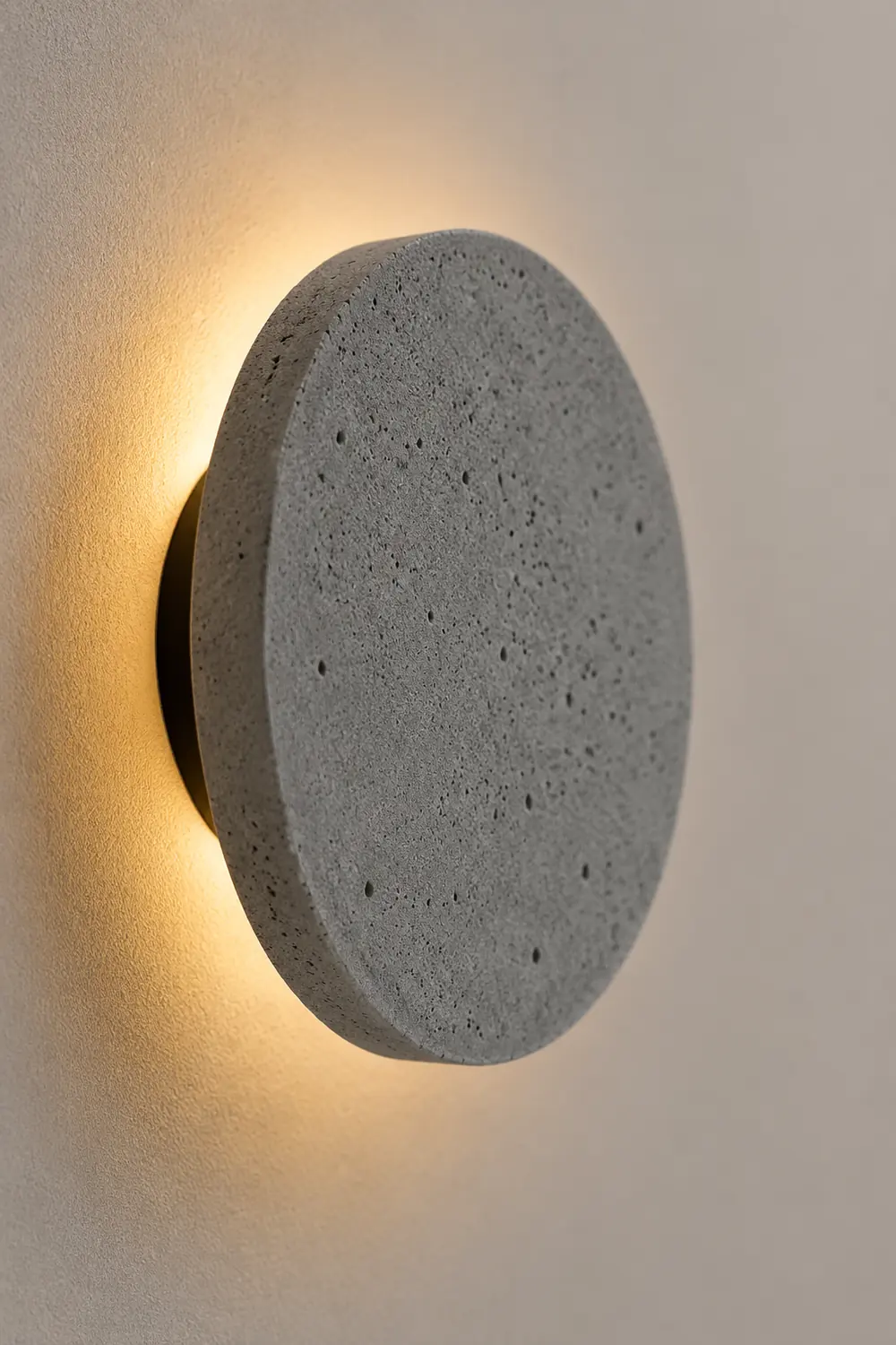 Round Concrete LED Waterproof Gray Modern Outdoor Wall Lights Porch Lights - Lumpaz