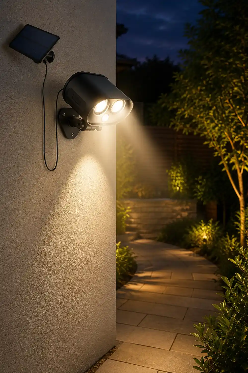 Solar Adjustable LED Outdoor Wall Lamp Wall Sconces Lighting Flood Light - Lumpaz