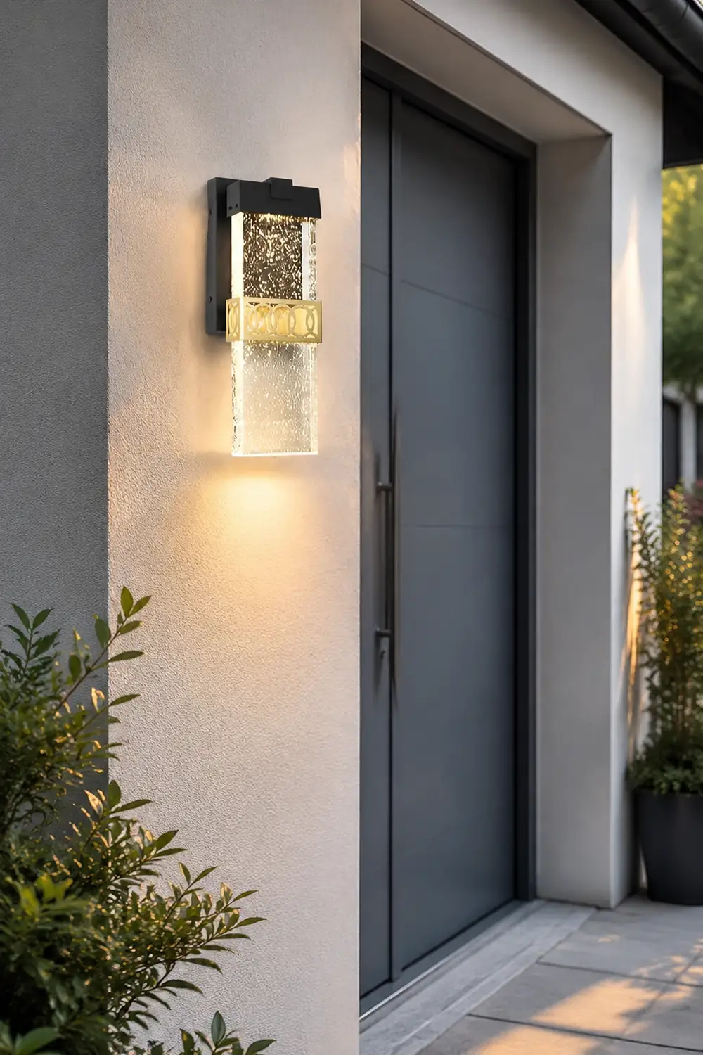 Bubbles Crystal LED Waterproof Black Simple Modern Outdoor Wall Lights - Lumpaz