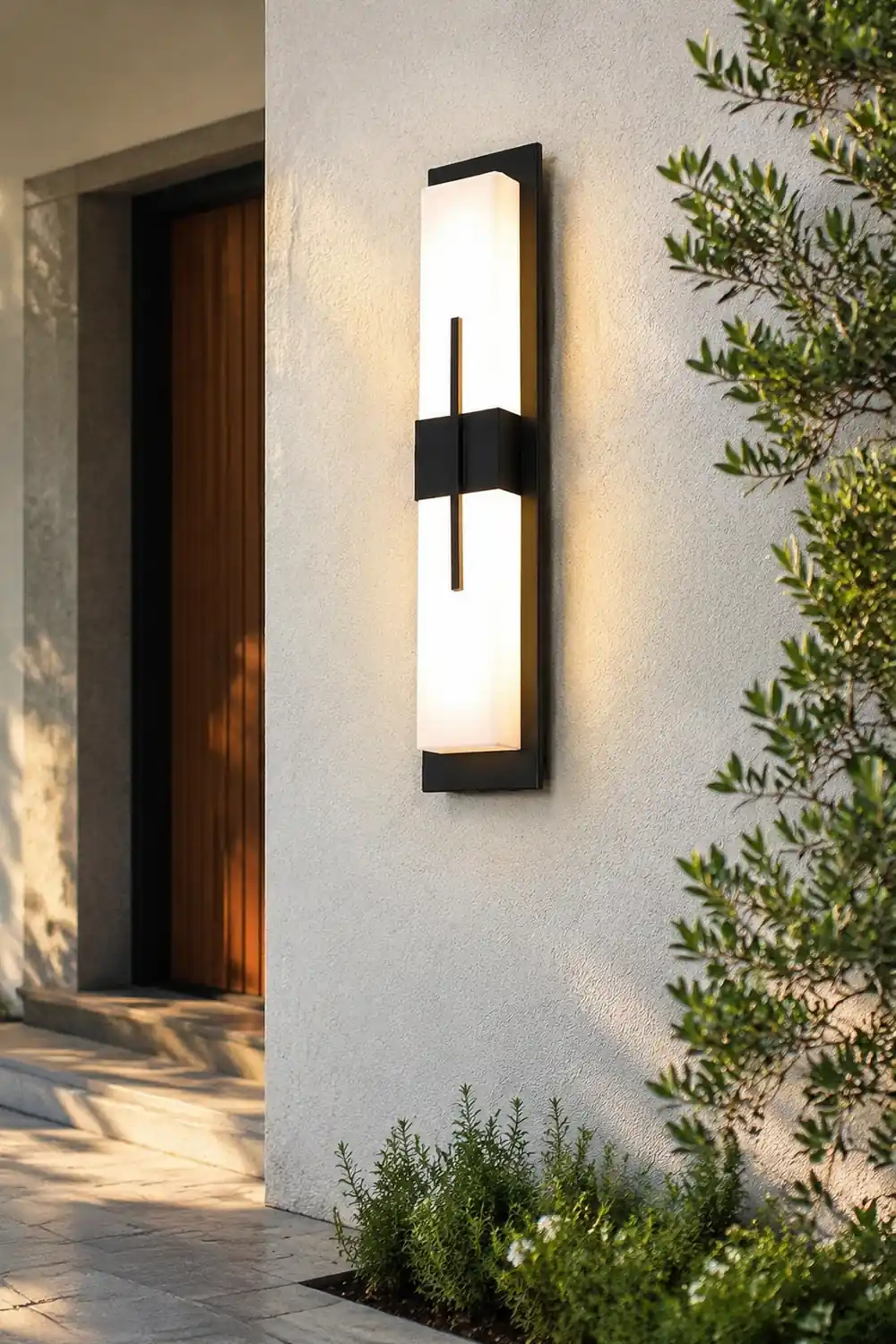 Creative Rectangular LED Waterproof Black Modern Outdoor Wall Lamp - Lumpaz