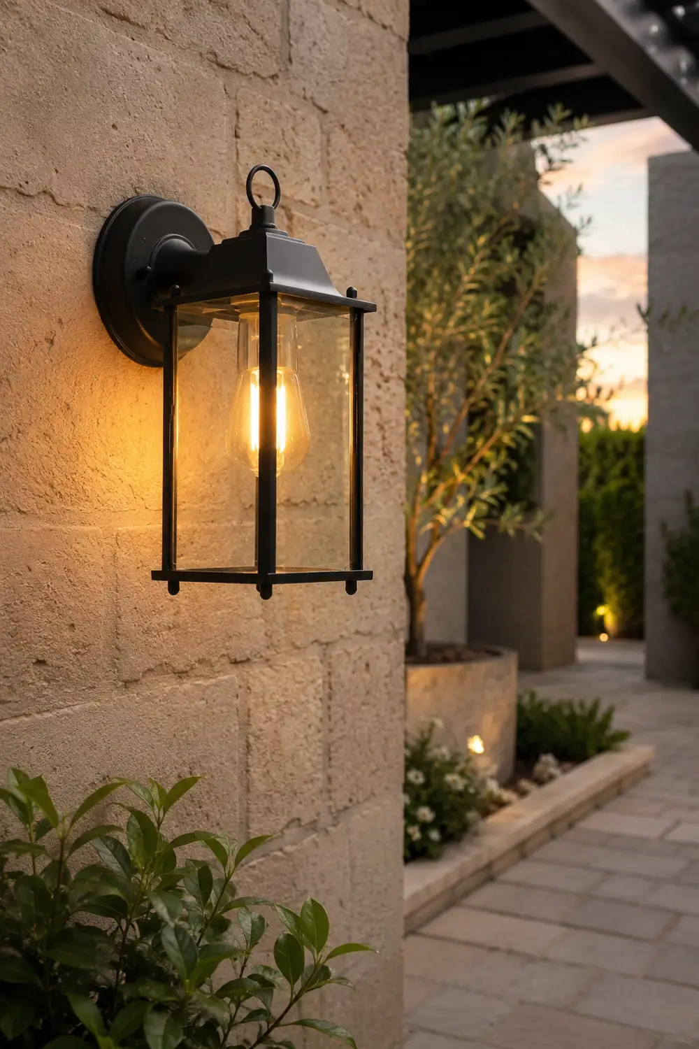 Square Glass Wall Lamp Outdoor Wall Sconce Lighting LED Waterproof Wall Lights - Lumpaz