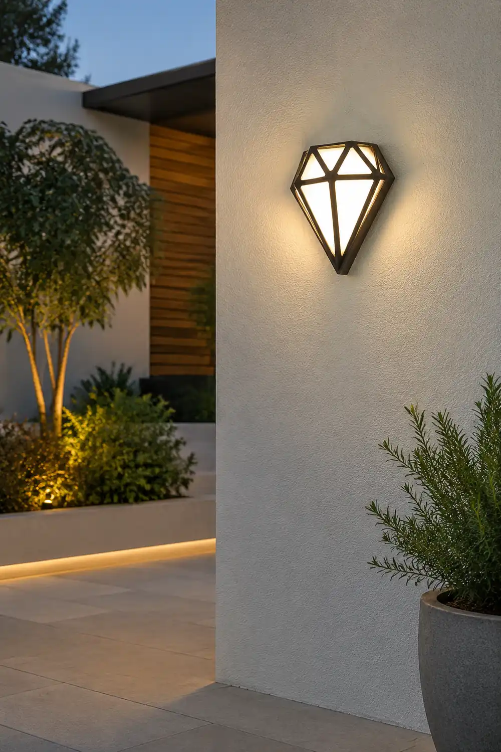 Rhombus Diamonds LED Waterproof Modern Porch Lights Outdoor Wall Lights - Lumpaz