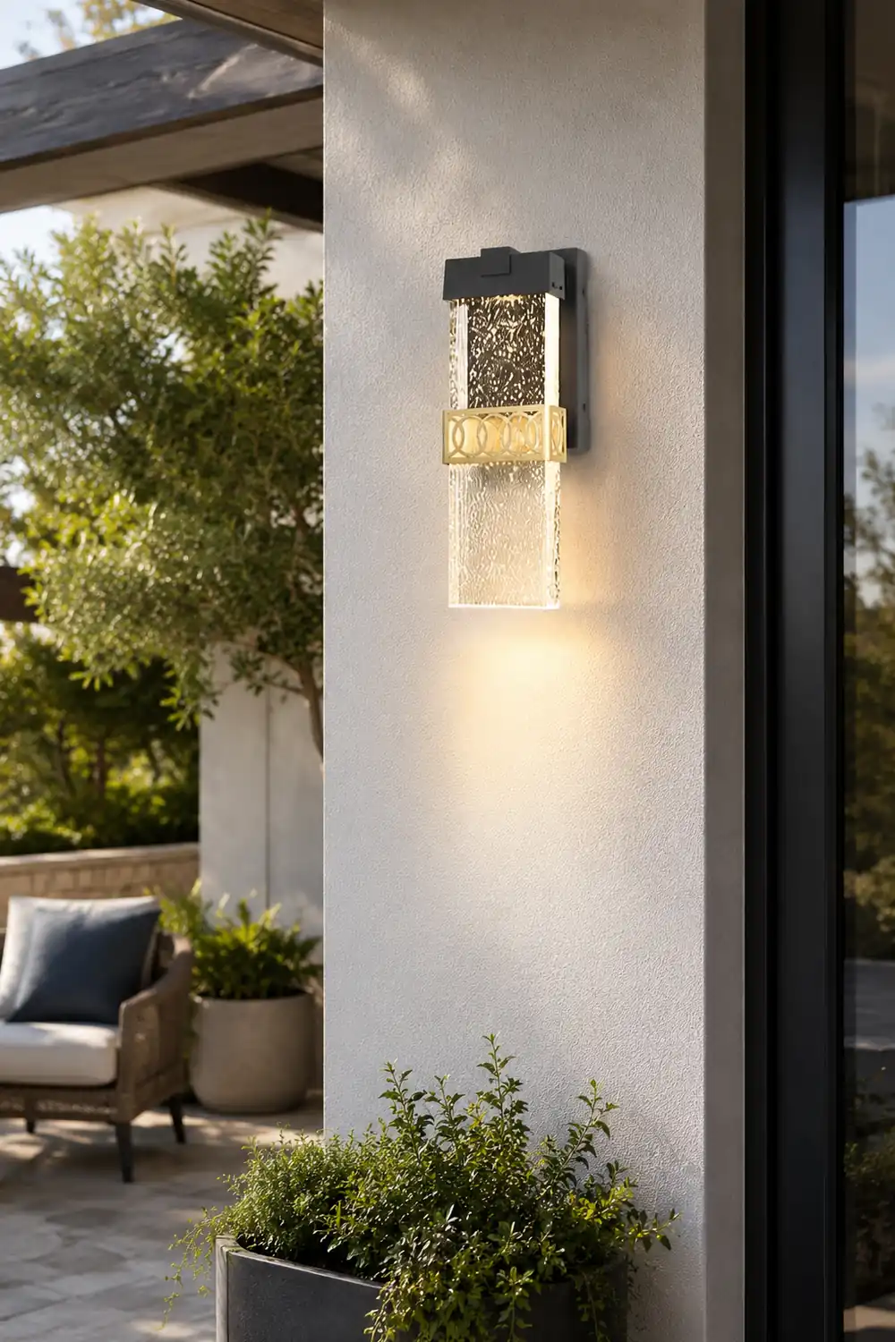 Bubbles Crystal LED Waterproof Black Simple Modern Outdoor Wall Lights - Lumpaz