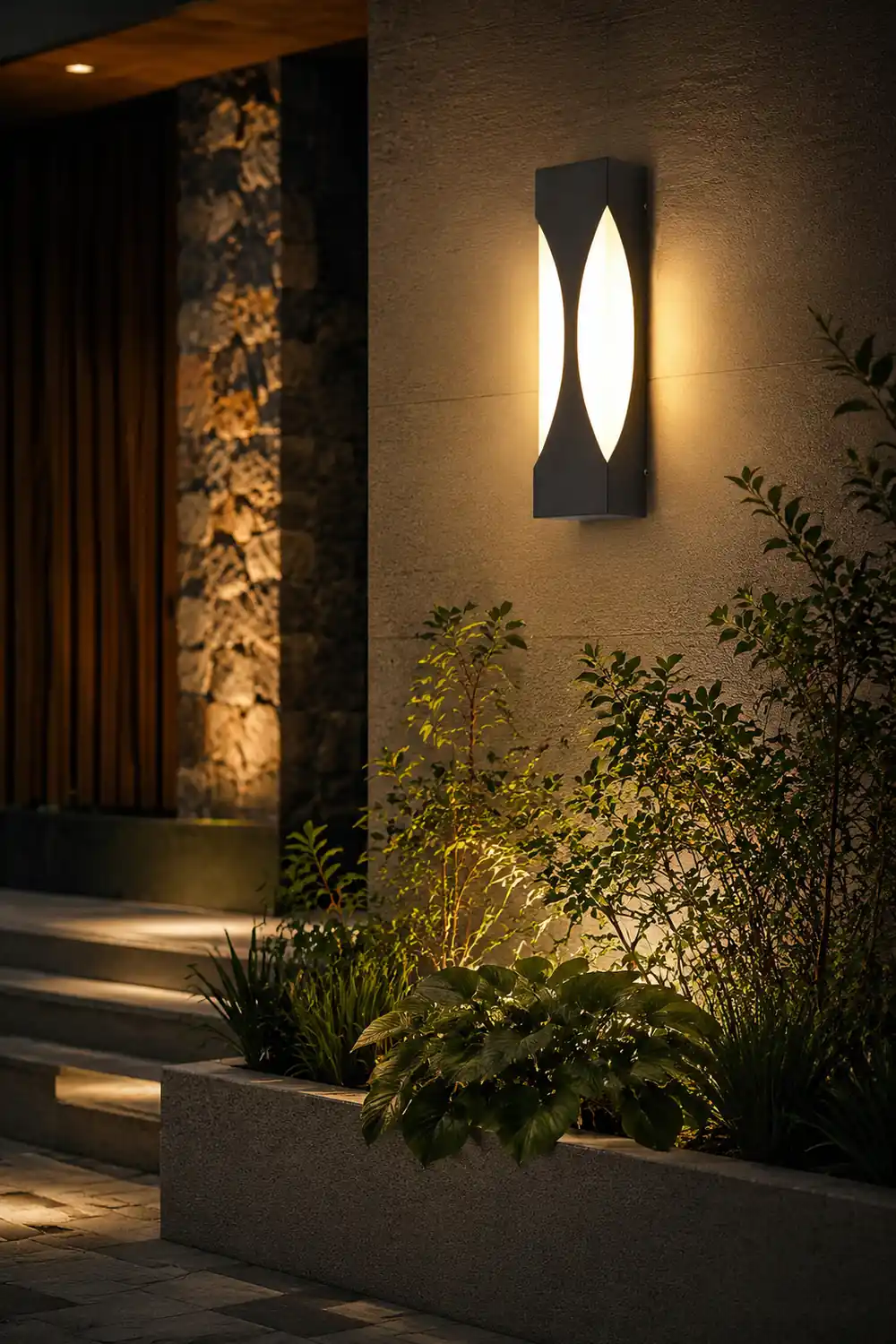 Creative Rectangular Waterproof LED Black Modern Outdoor Wall Sconce Lighting - Lumpaz
