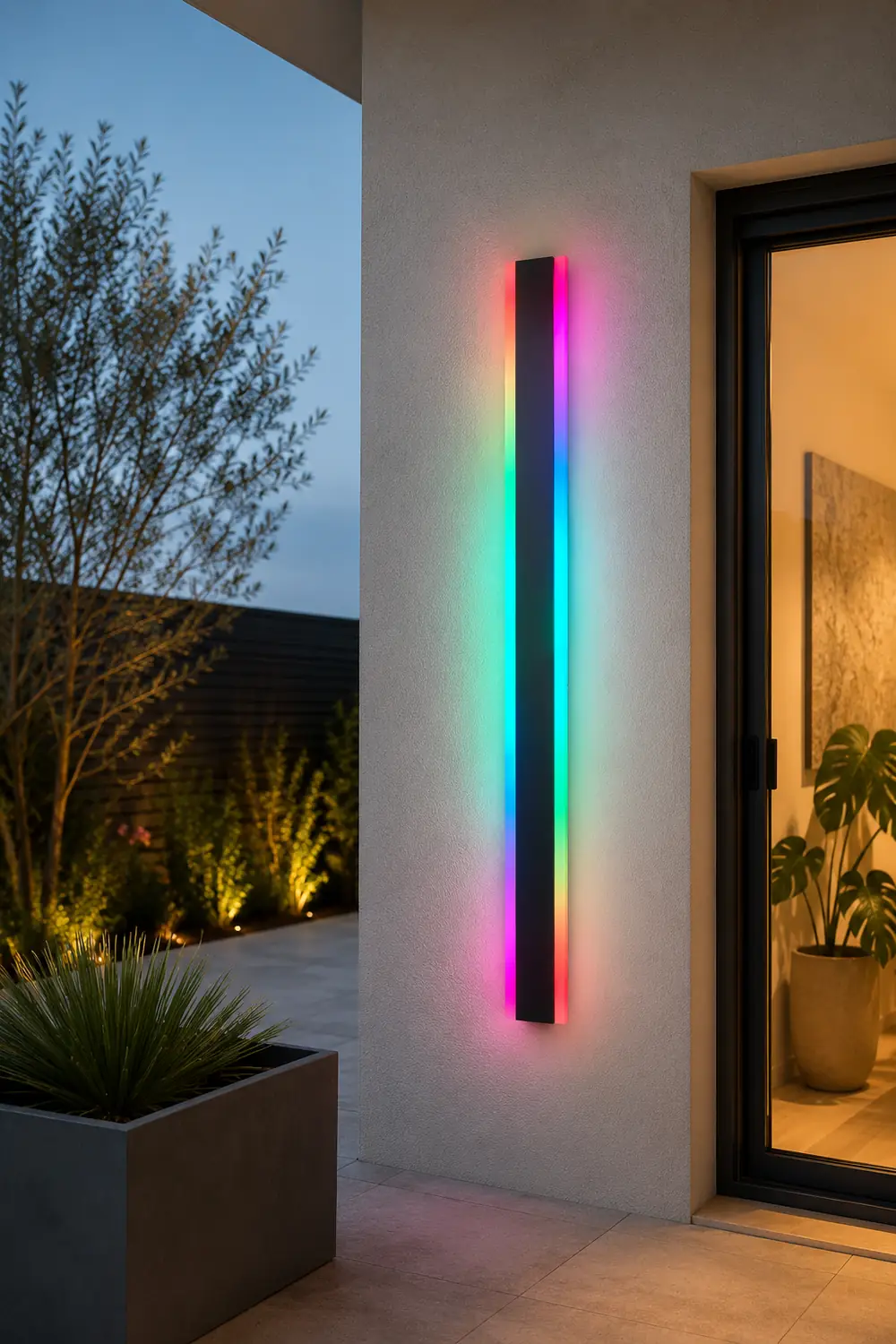 Long Strip Waterproof LED RGB Multi Color Modern Outdoor Sconces - Lumpaz