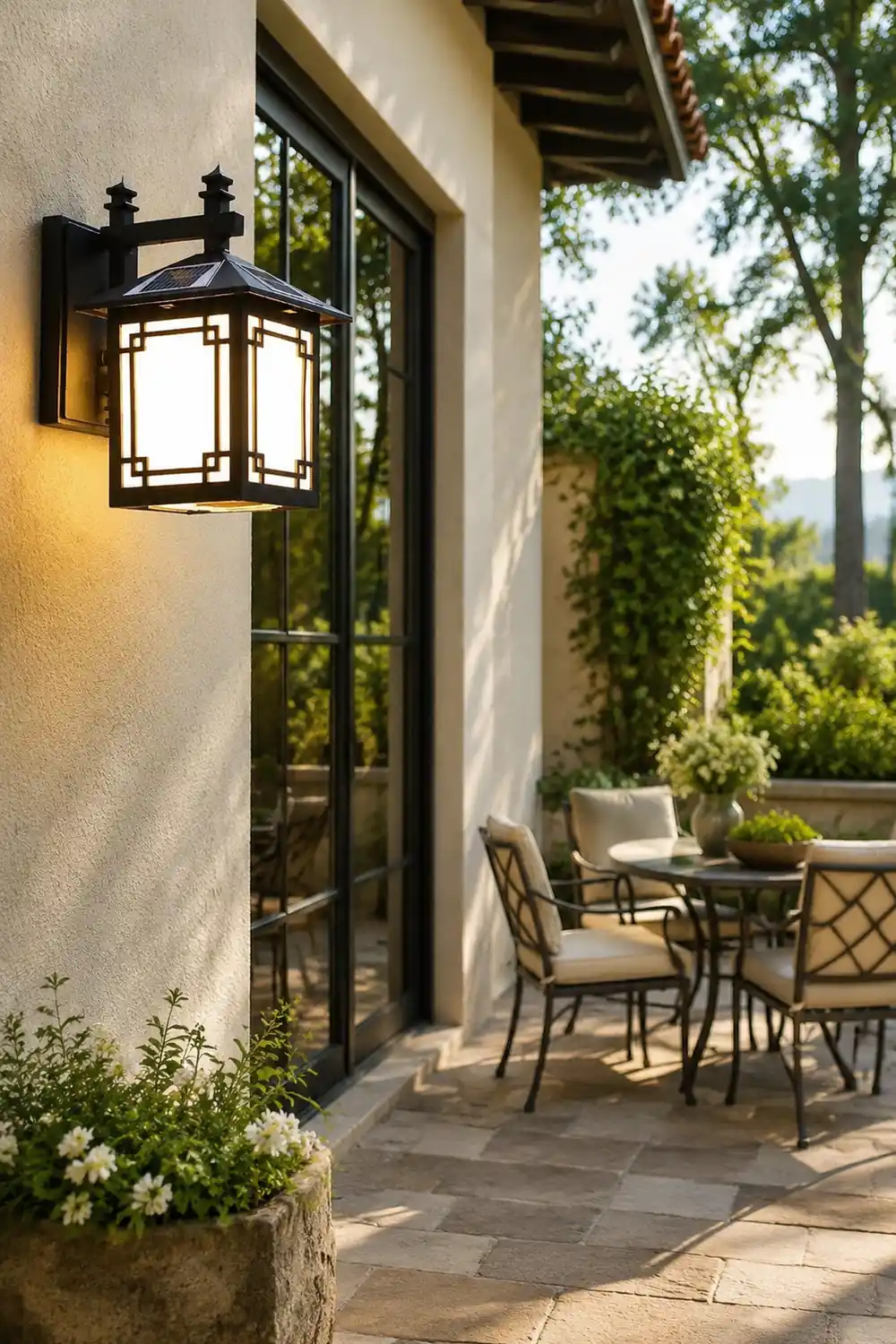 Up/Down Lighting Waterproof Black Vintage Solar Lights Outdoor Lanterns - Lumpaz