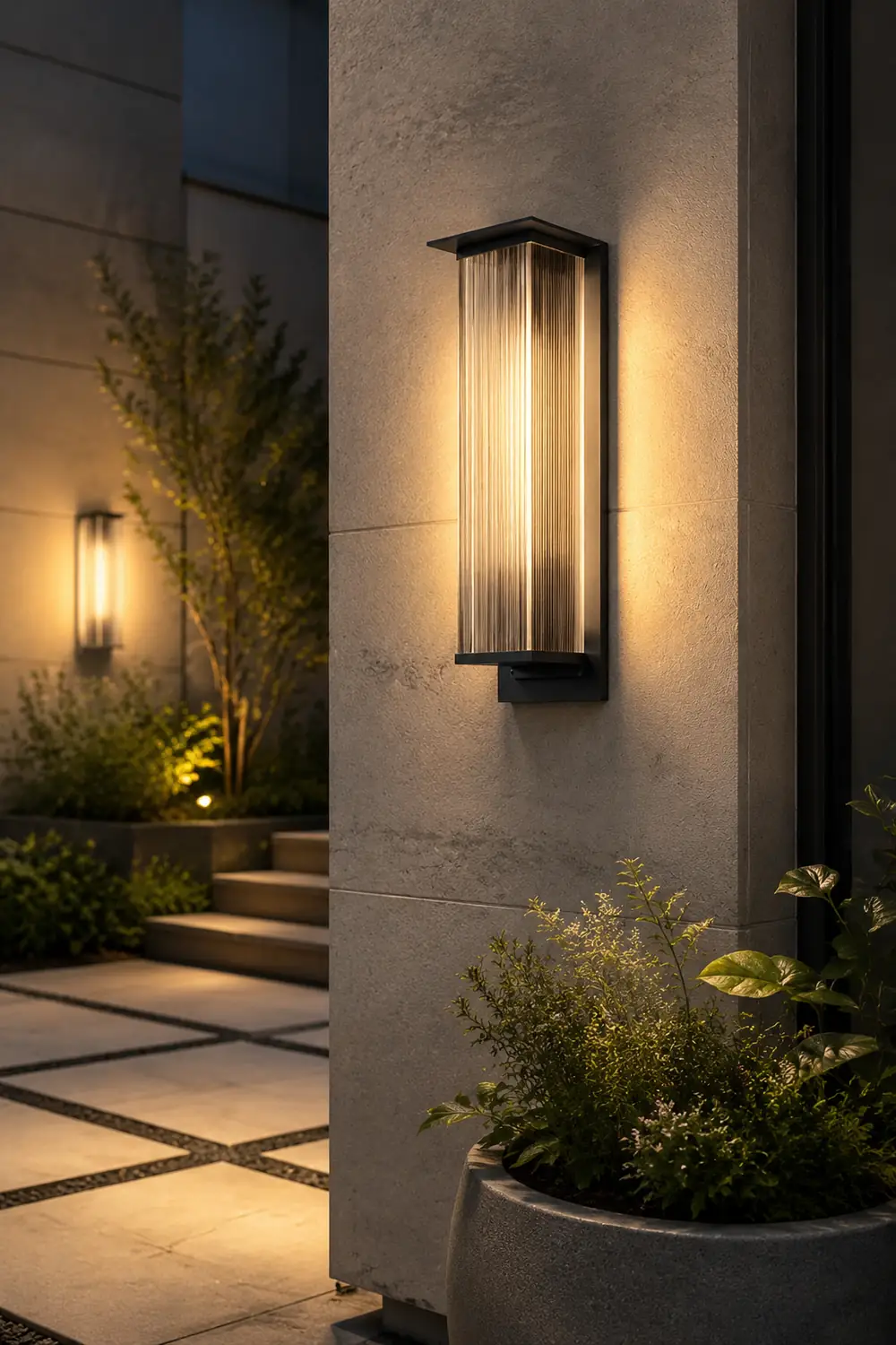 Rectangular Waterproof LED 3w Modern Outdoor Solar Wall Sconces Lighting - Lumpaz
