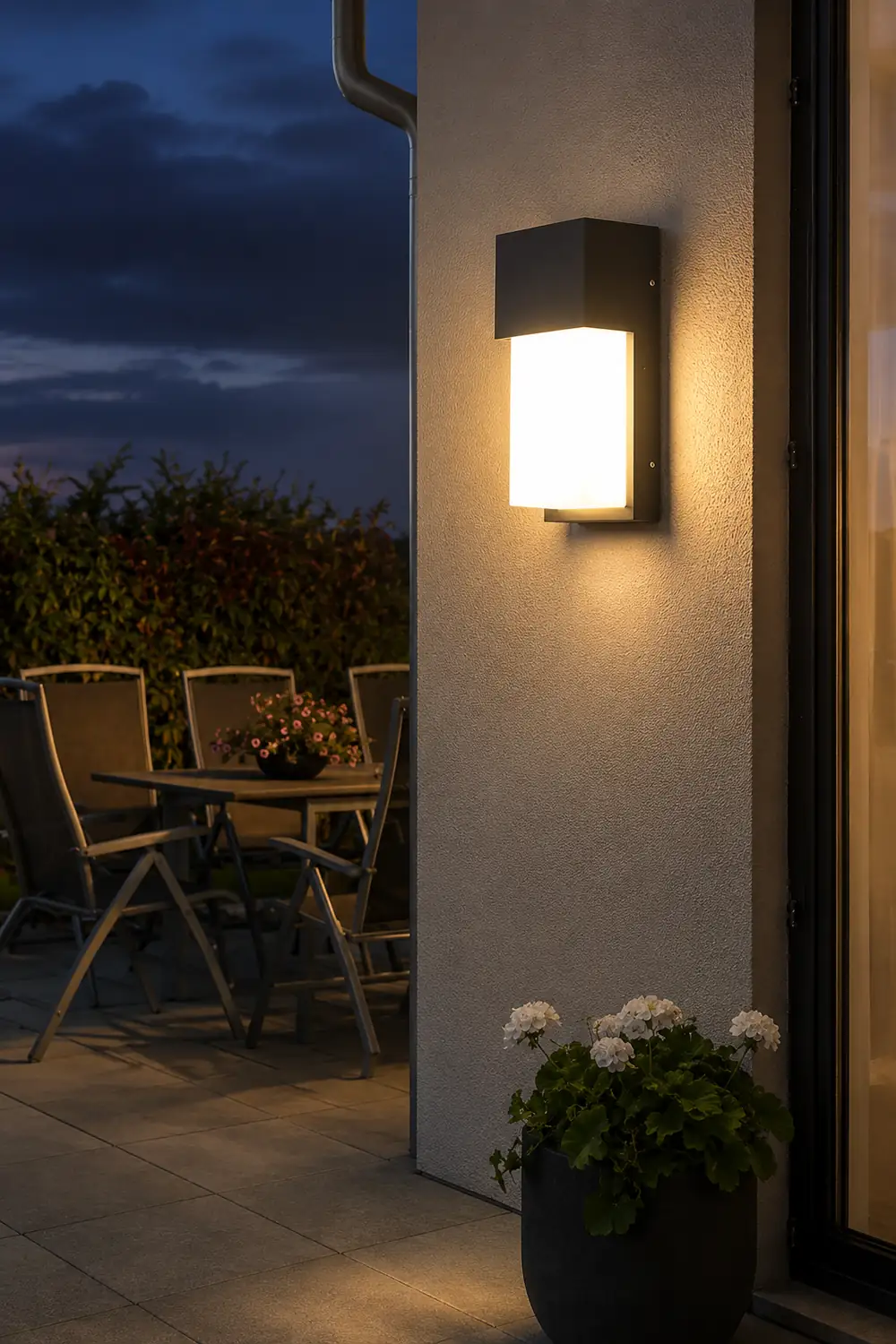 Rectangular Waterproof LED 10W Black Modern Outdoor Wall Light Fixture - Lumpaz