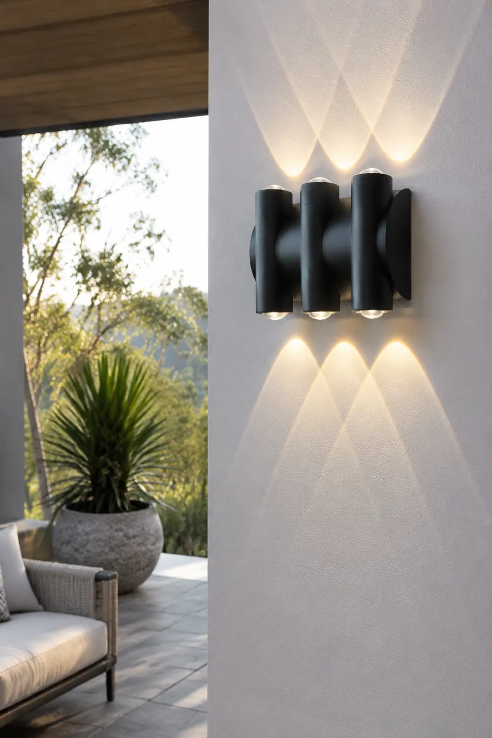 Up and Down Light LED Waterproof Black Modern Wall Washer Light Wall Lamp - Lumpaz