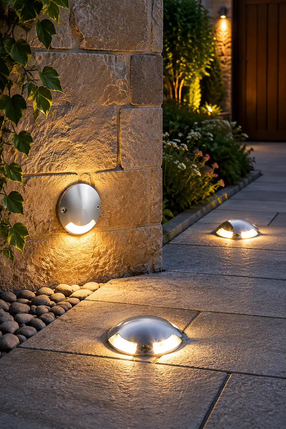 Round DC12V LED Waterproof Mdern Outdoor Step Lights Deck Stair Lights - Lumpaz