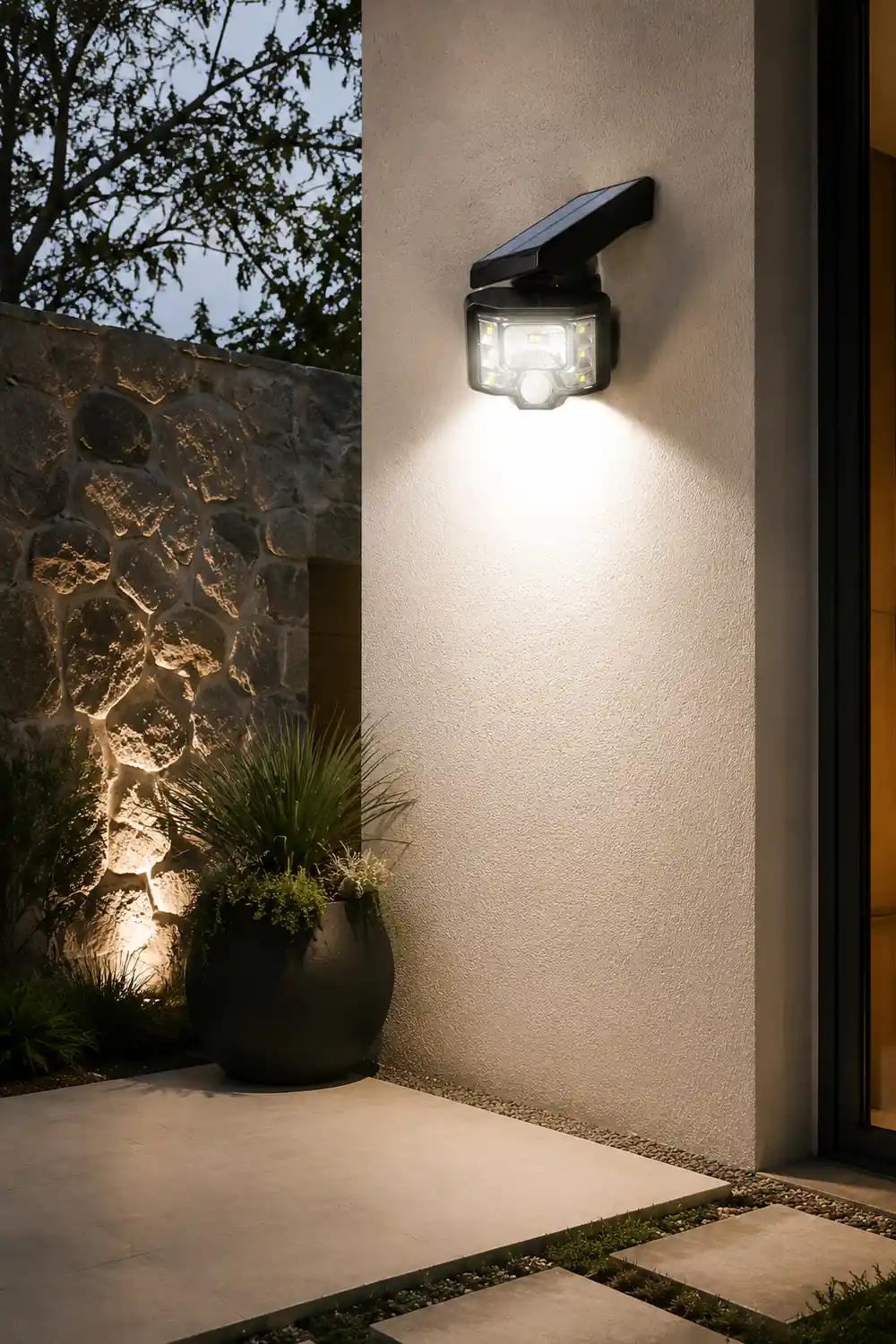 Adjustable Solar Outdoor Wall Lamp LED Spotlight Motion Sensor Wall Lights - Lumpaz