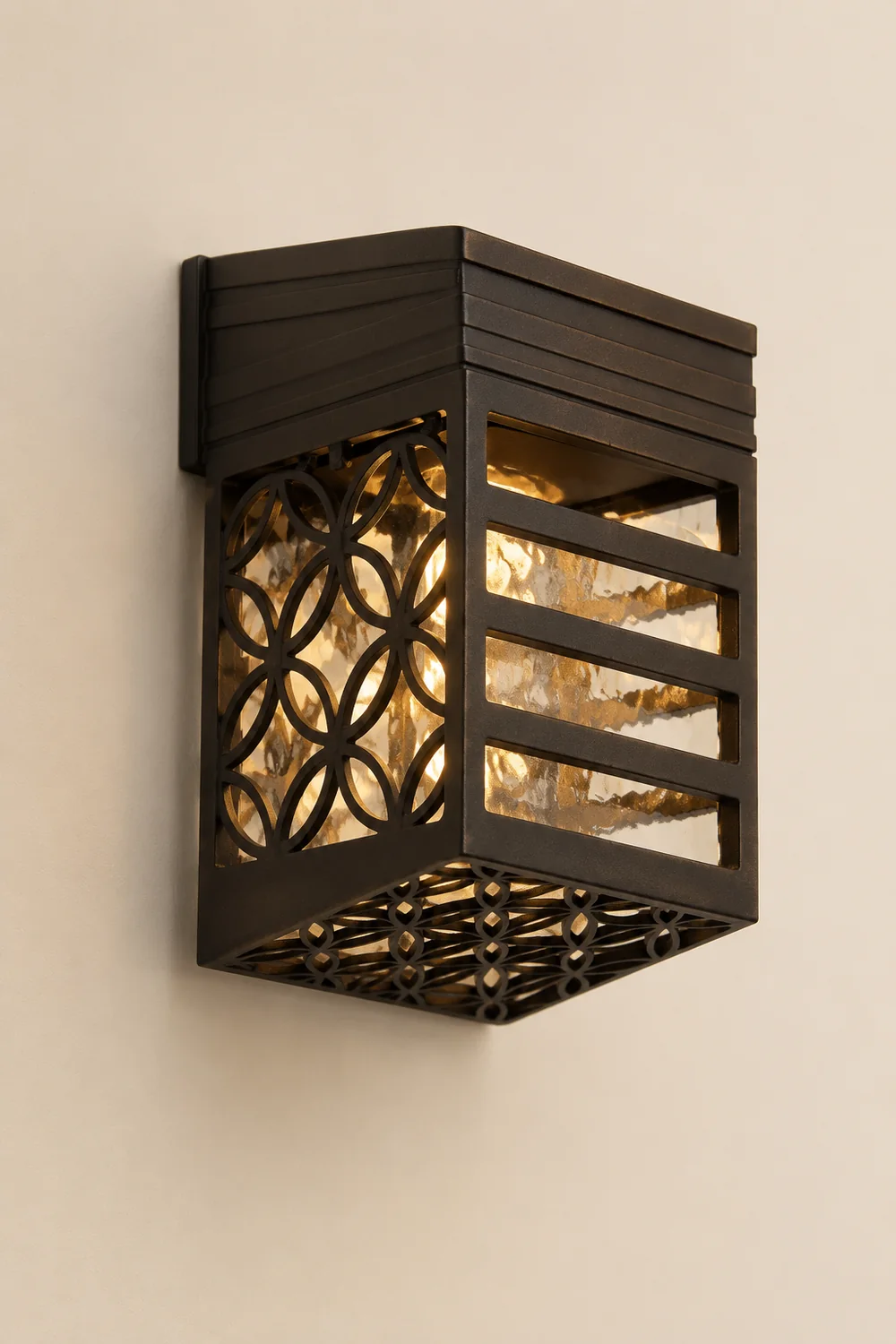 Solar Hollow Outdoor Wall Sconce Lighting Led Fence Wall Lamp Garden Lights - Lumpaz