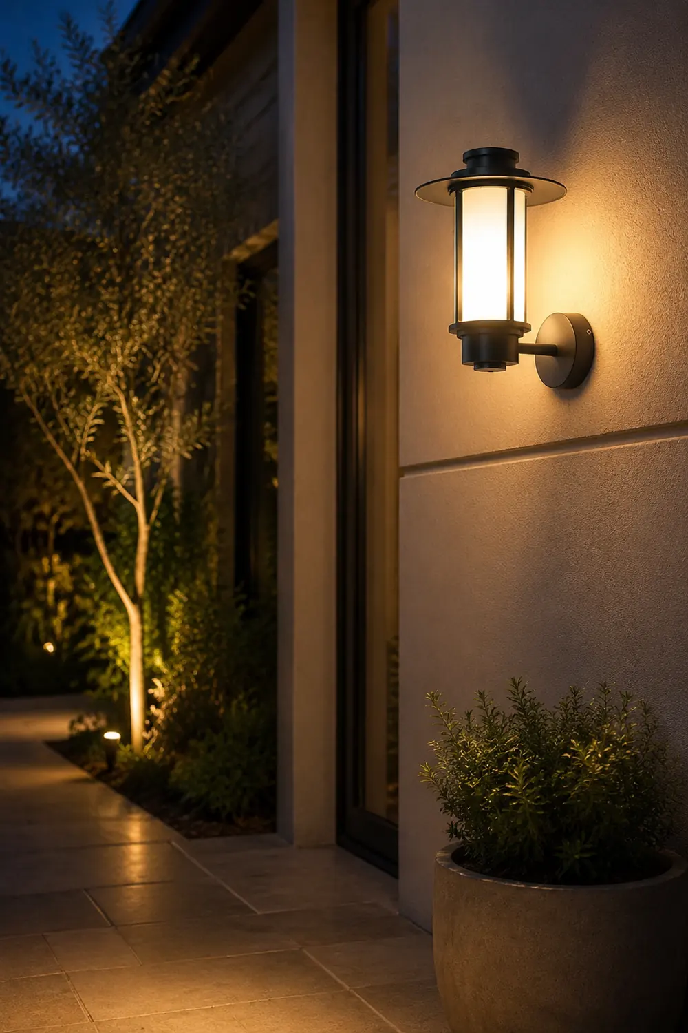 Top Hats Shape Aluminum LED Waterproof Black Retro Outdoor Wall Lights - Lumpaz