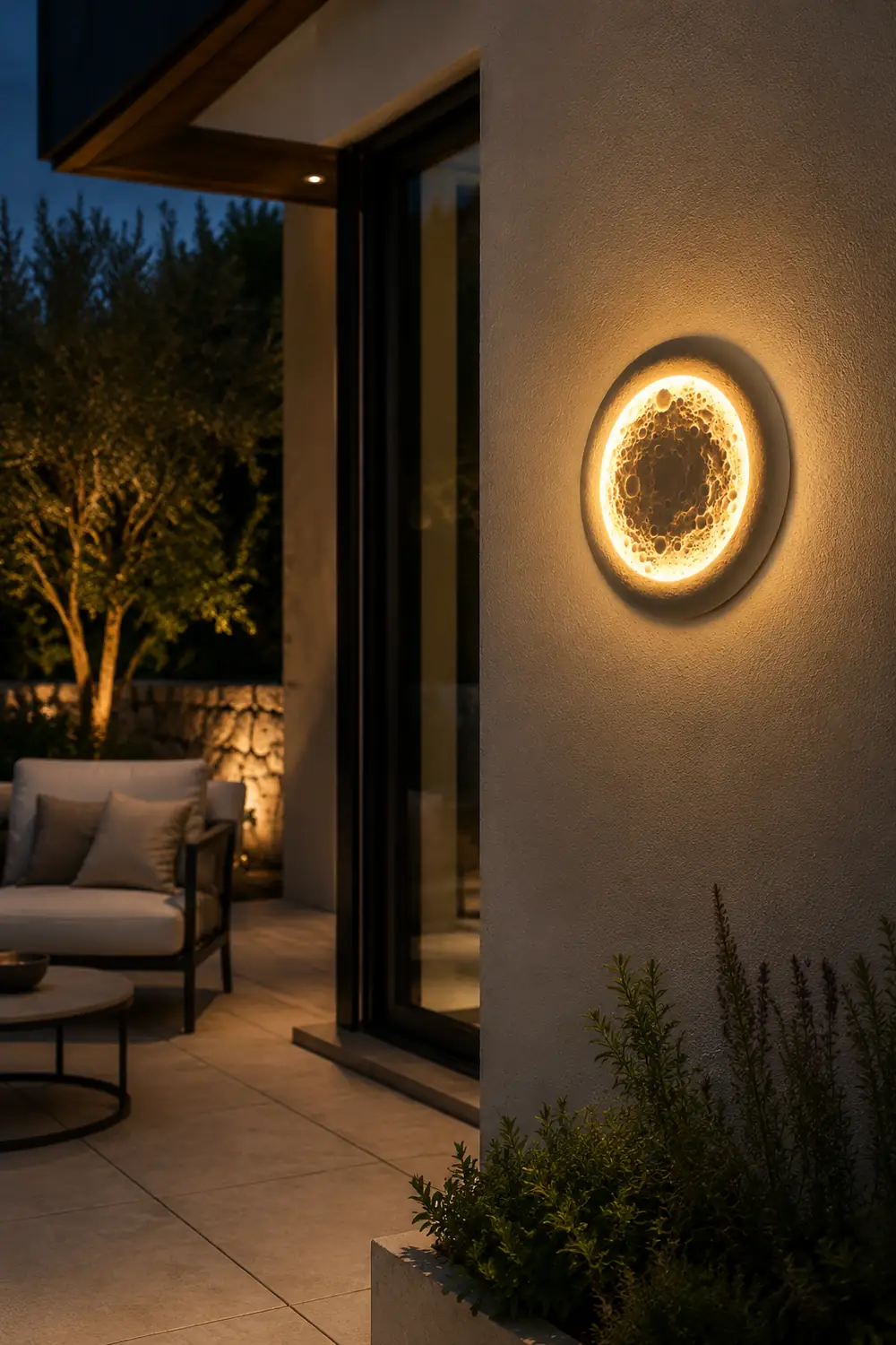 Moon Craters Design LED Waterproof Modern Outdoor Wall Lamp Exterior Lights - Lumpaz