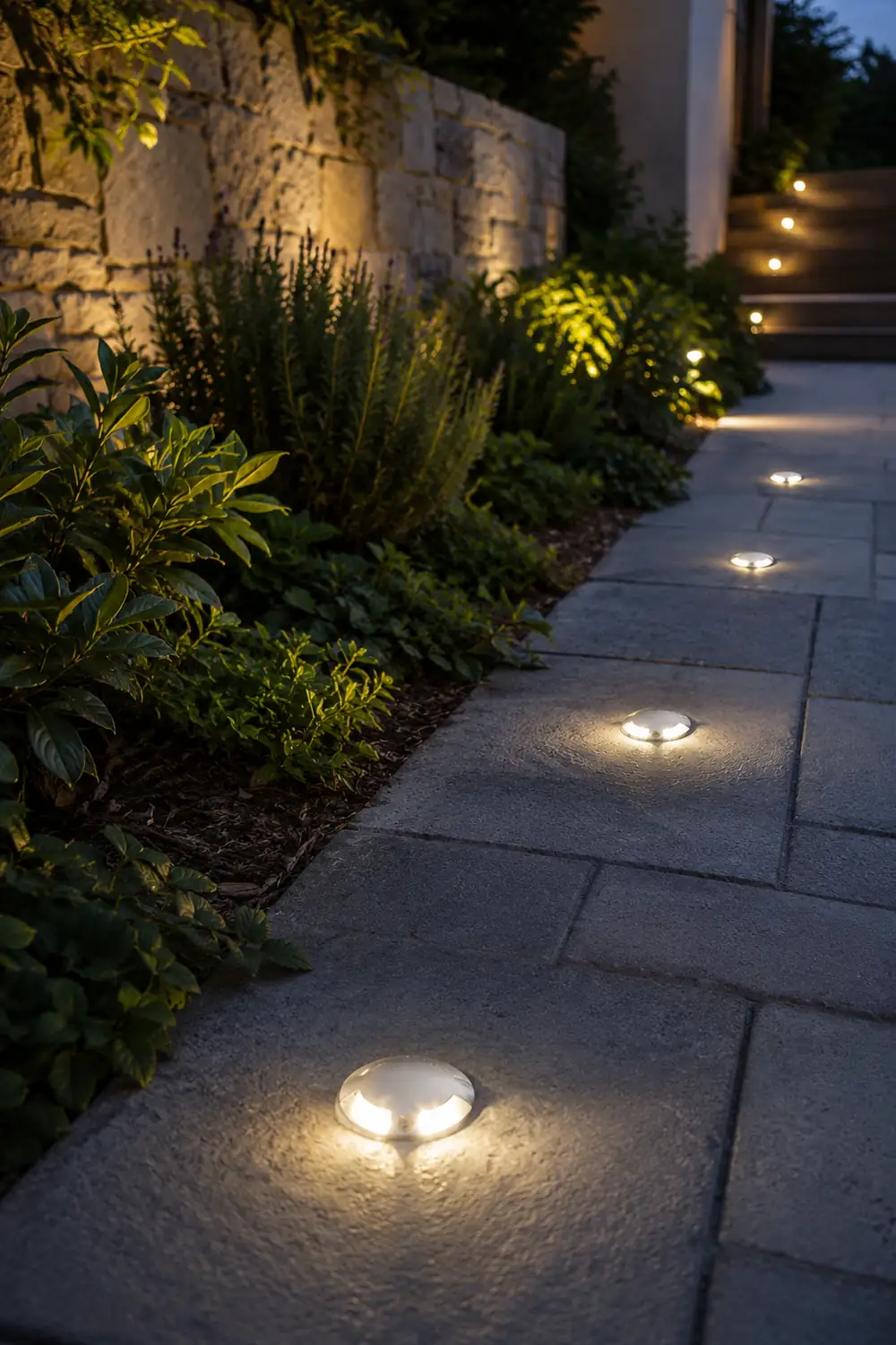 Round DC12V LED Waterproof Mdern Outdoor Step Lights Deck Stair Lights - Lumpaz