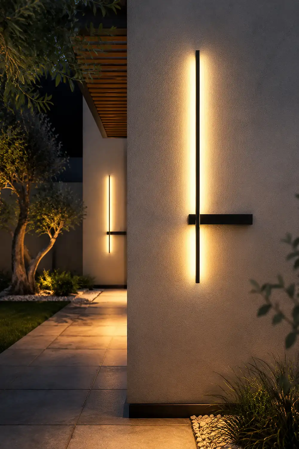 Interlaced Line Strips Waterproof Led Black Modern Outdoor Wall Lights - Lumpaz