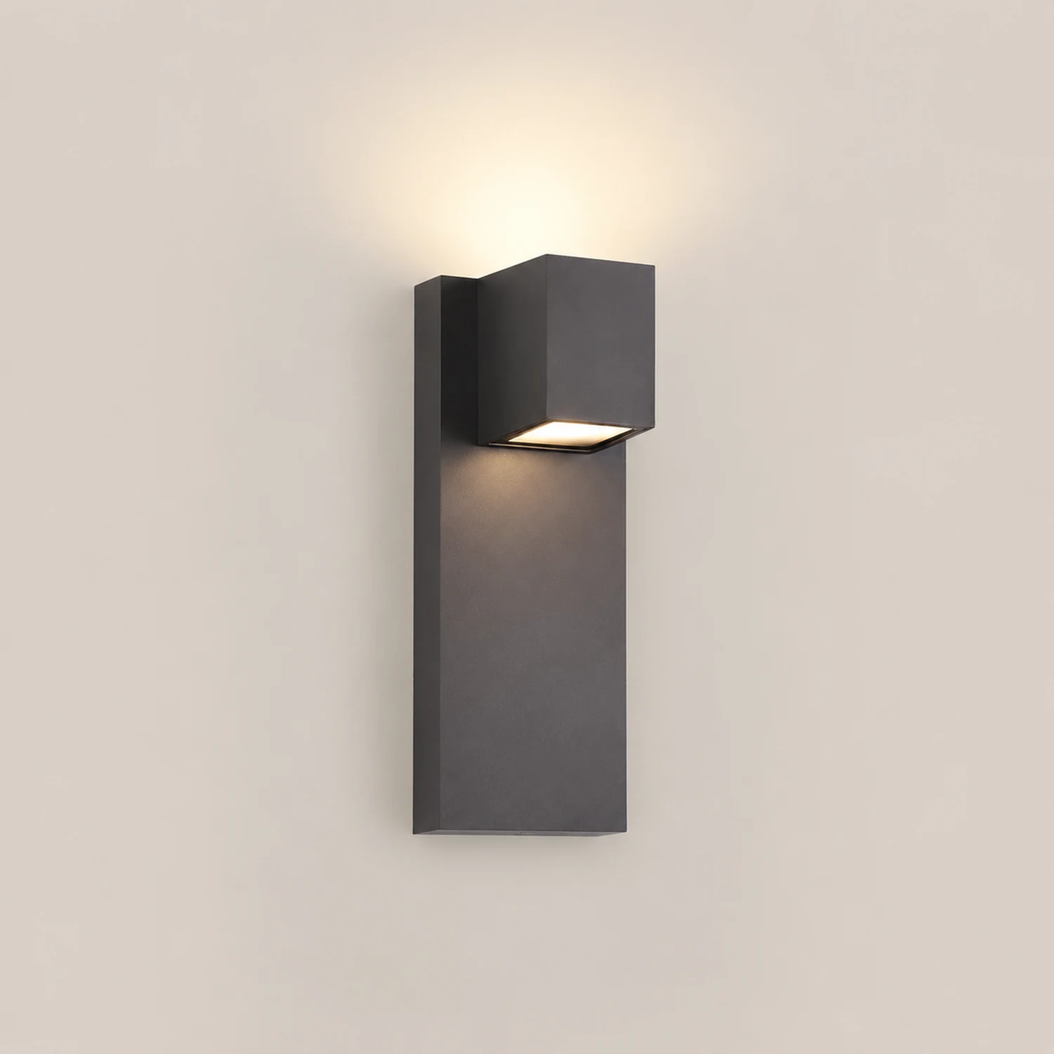Square Waterproof LED Up and Down Lights Modern Outdoor Wall Lamp Wall Sconce Lighting - Lumpaz