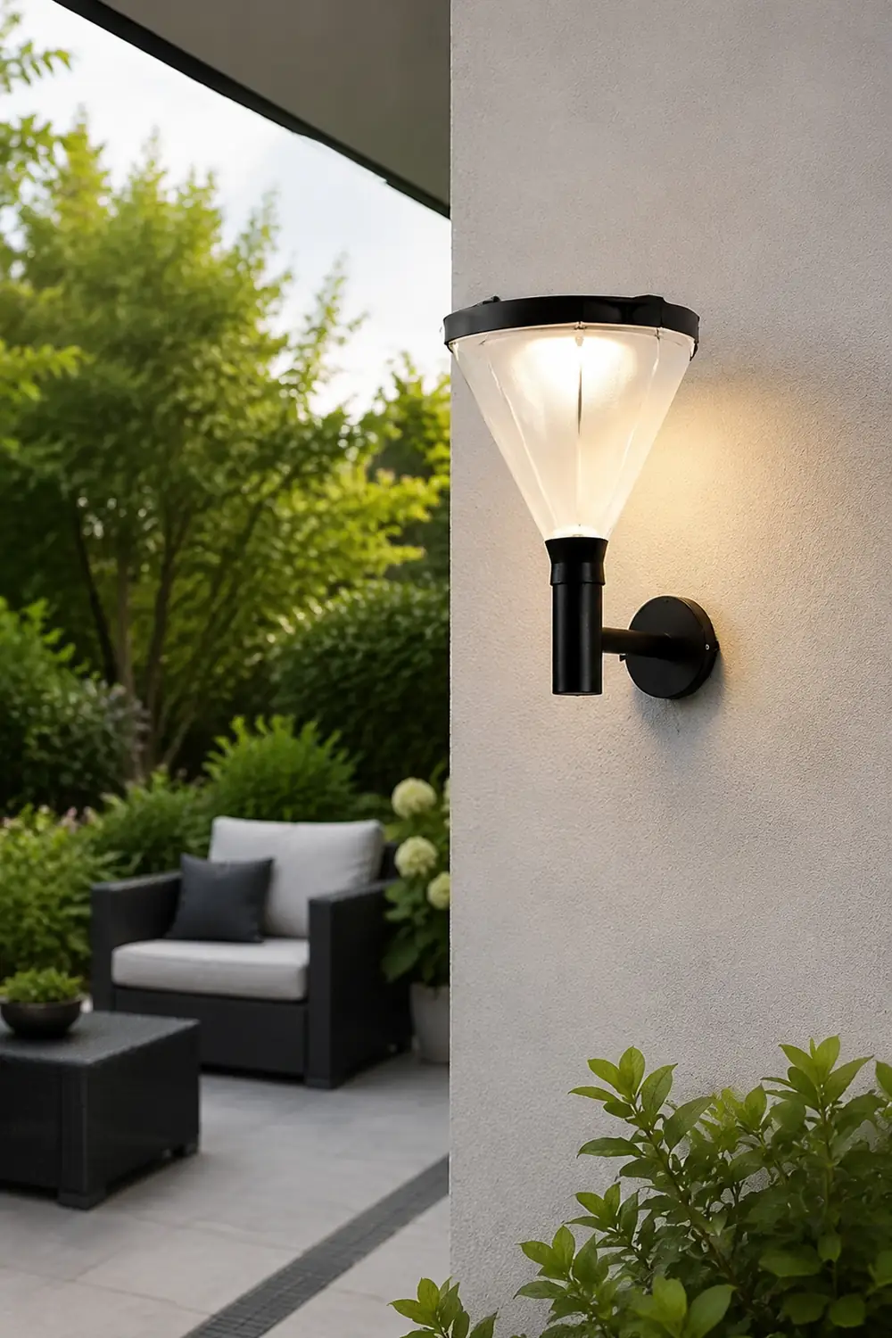 Geometric Waterproof LED Modern Outdoor Plug in Wall Lamp Wall Sconce Lighting - Lumpaz
