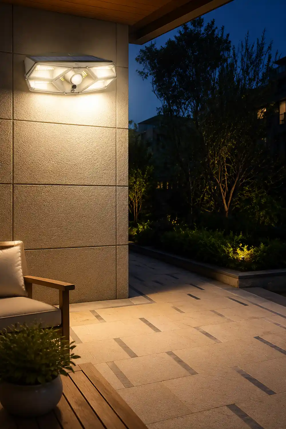 Solar Energy Wall Lamp Motion Sensor LED Outdoor Wall Sconces Lighting - Lumpaz